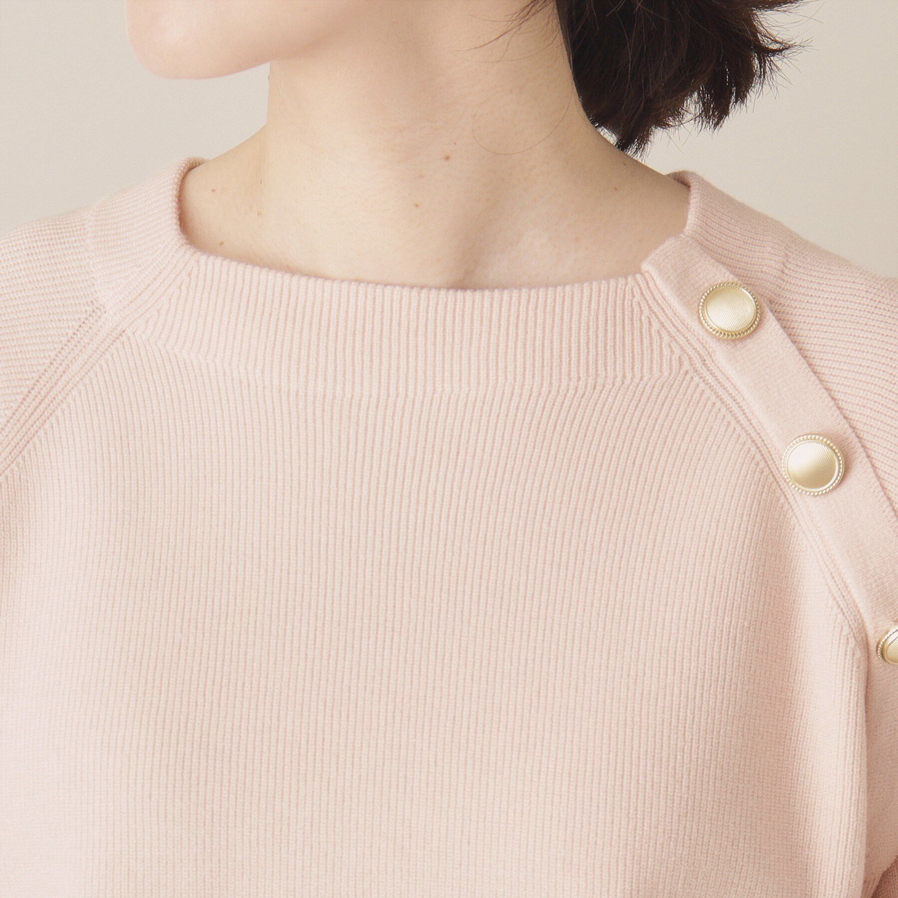 ITS&rsquo;DEMO「【手洗い可】肩ボタン畦ニット」|ニット・セーター|