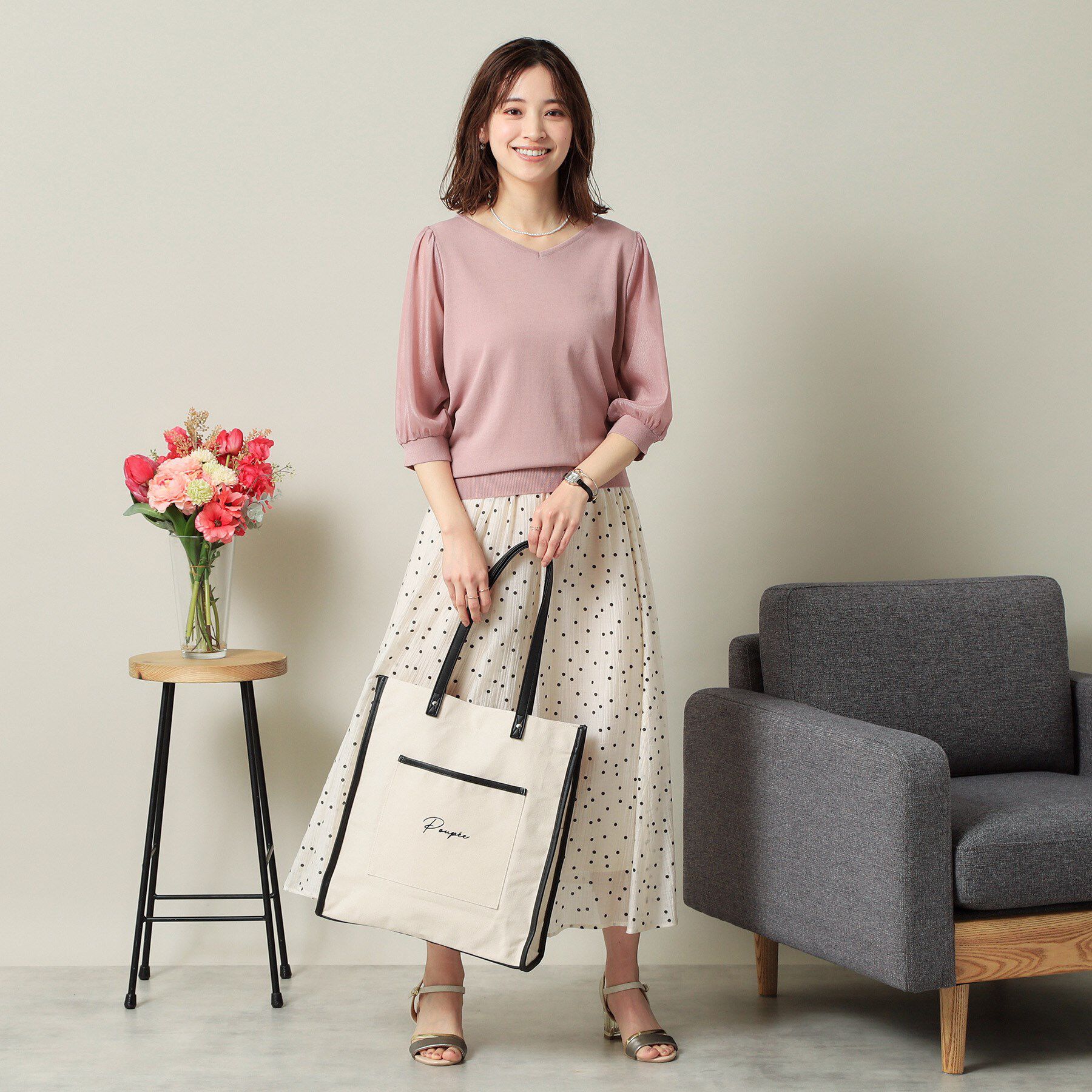 ITS&rsquo;DEMO「【推し活／A4対応】合皮パイピングキャンバストート」|トートバッグ|