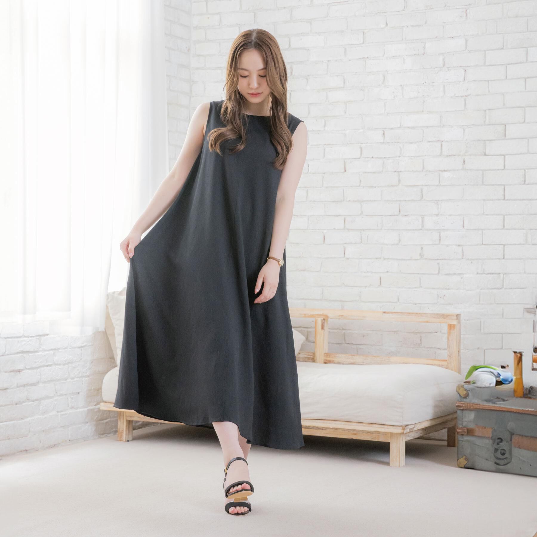 ITS&rsquo;DEMO「【清涼感／手洗い可】麻調メッシュワンピース」|ワンピース|