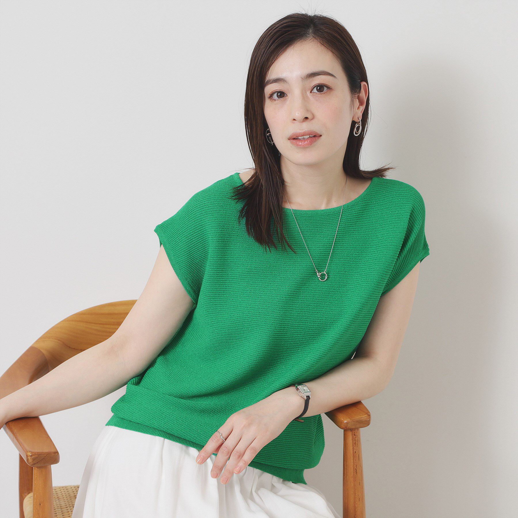 ITS&rsquo;DEMO「【さらりタッチ／ラメ／洗濯機OK】ラメガーターフレンチニット」|ニット・セーター|