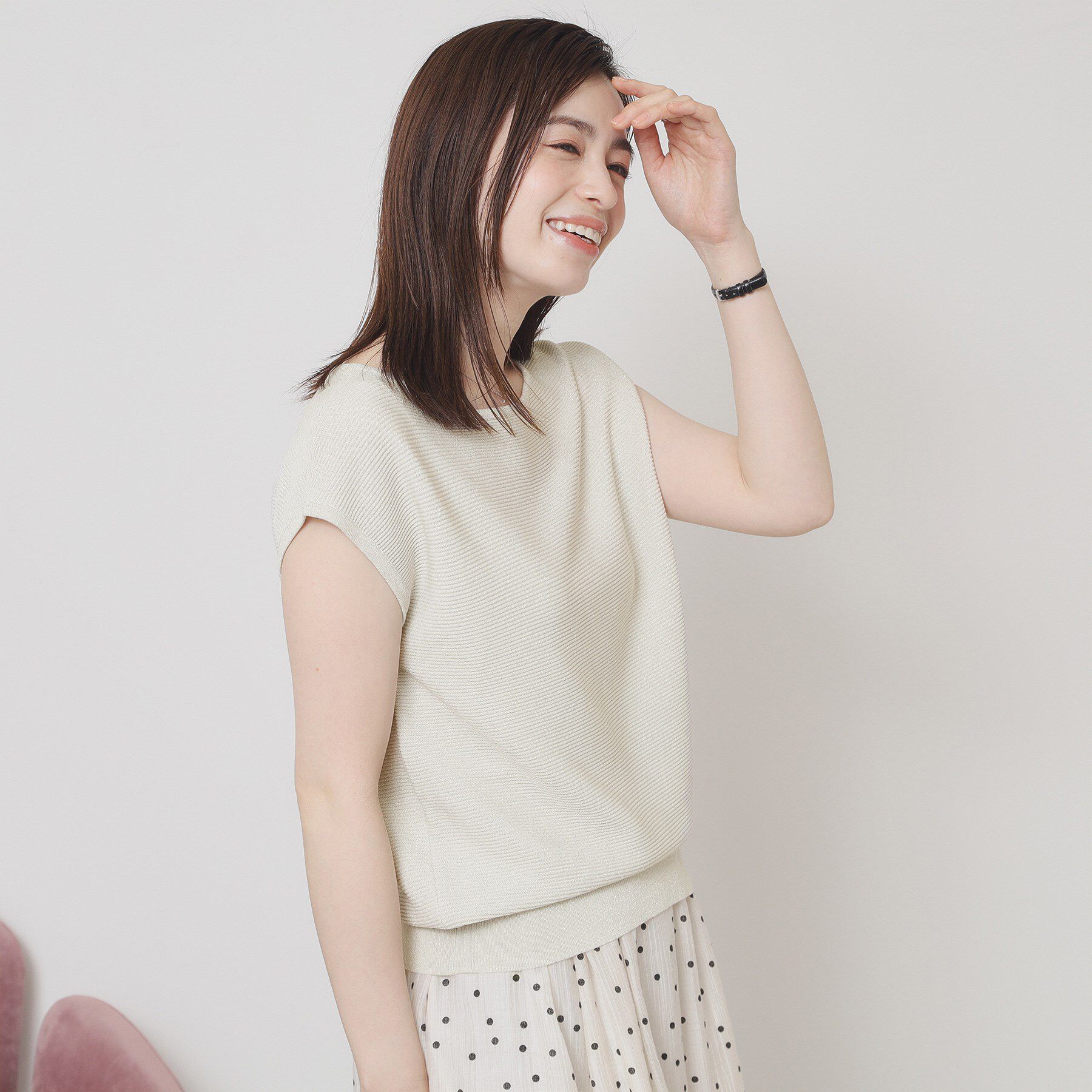 ITS&rsquo;DEMO「【さらりタッチ／ラメ／洗濯機OK】ラメガーターフレンチニット」|ニット・セーター|