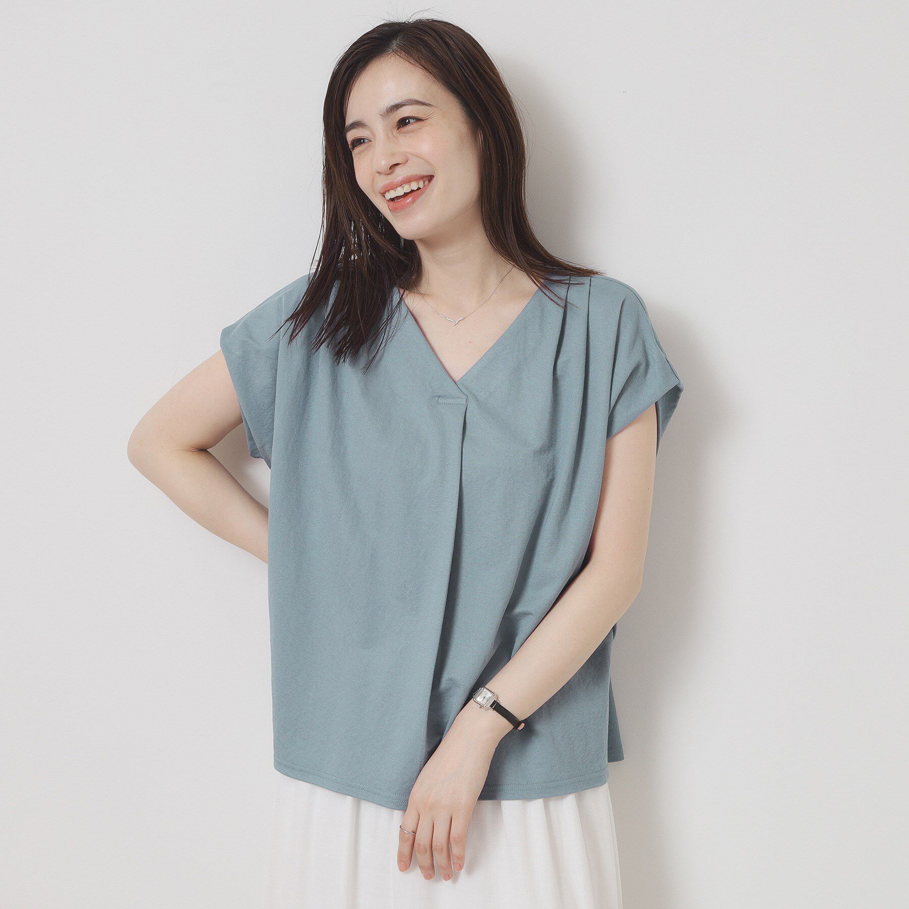 ITS&rsquo;DEMO「【接触冷感／手洗い可】カノコスキッパーブラウス」|シャツ・ブラウス|