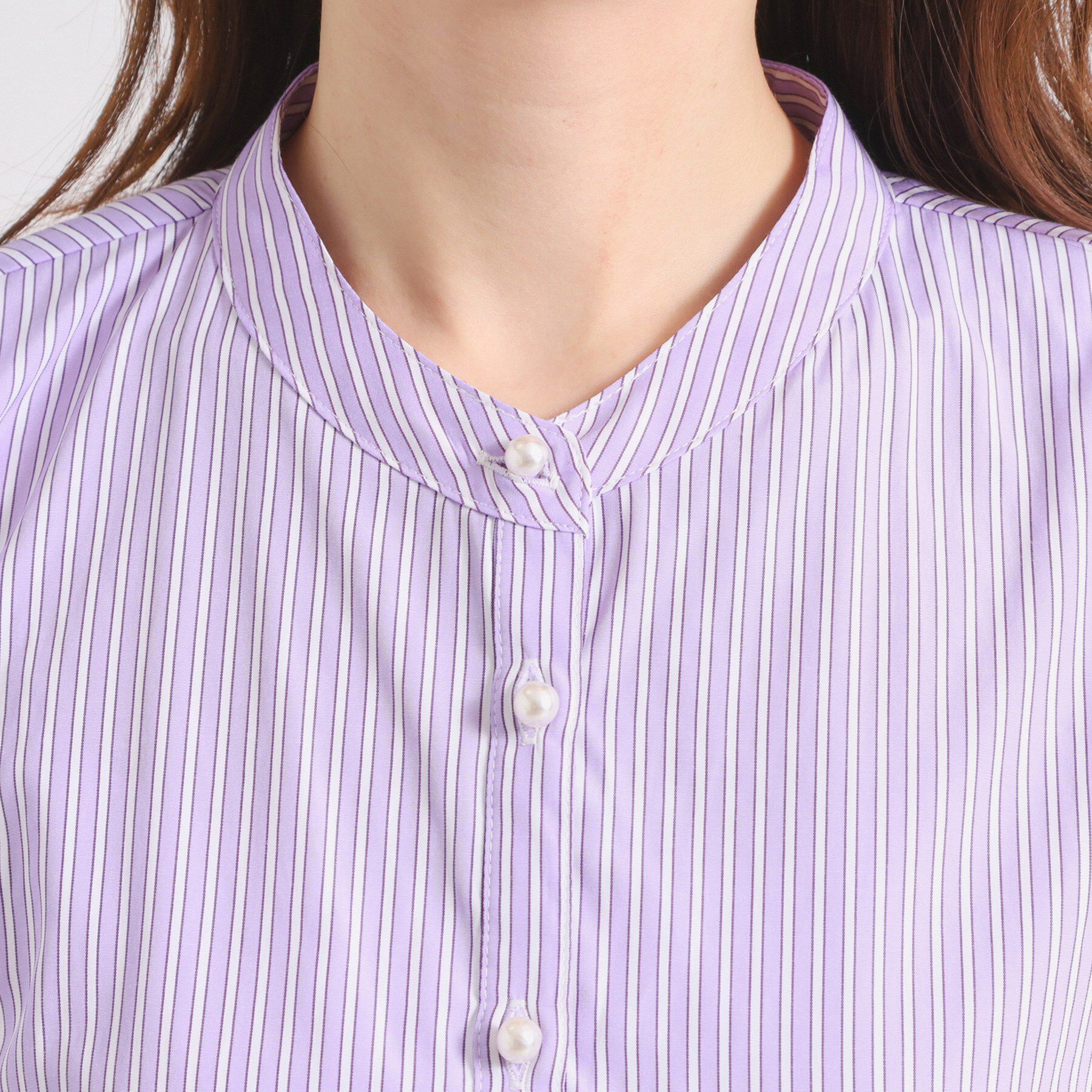 ITS&rsquo;DEMO「【接触冷感／手洗い可】ストライプペプラムブラウス」|シャツ・ブラウス|