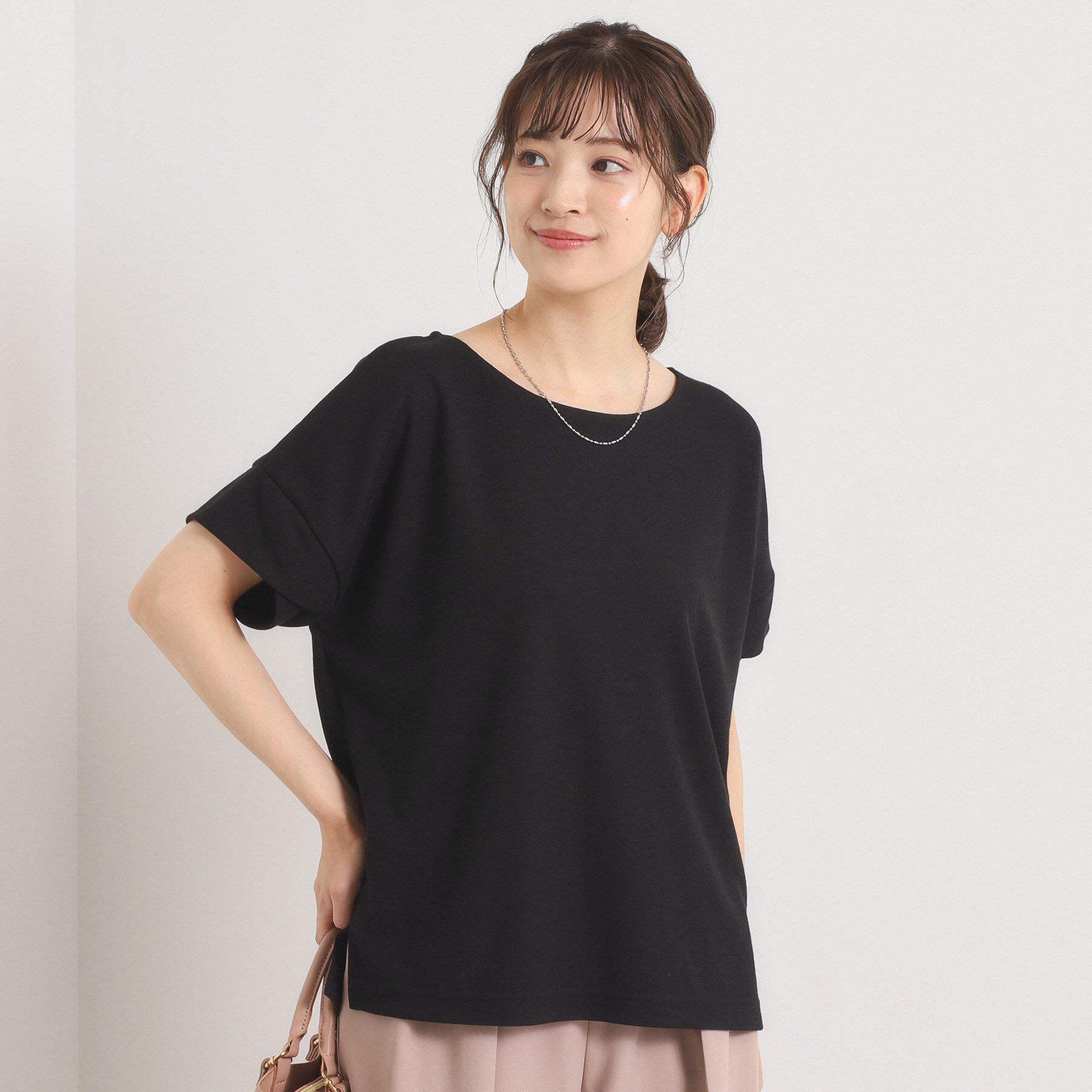 ITS&rsquo;DEMO「【接触冷感／吸水速乾／洗濯機OK】サカリバ袖タックプルオーバー」|Tシャツ・カットソー|ブラック(019)