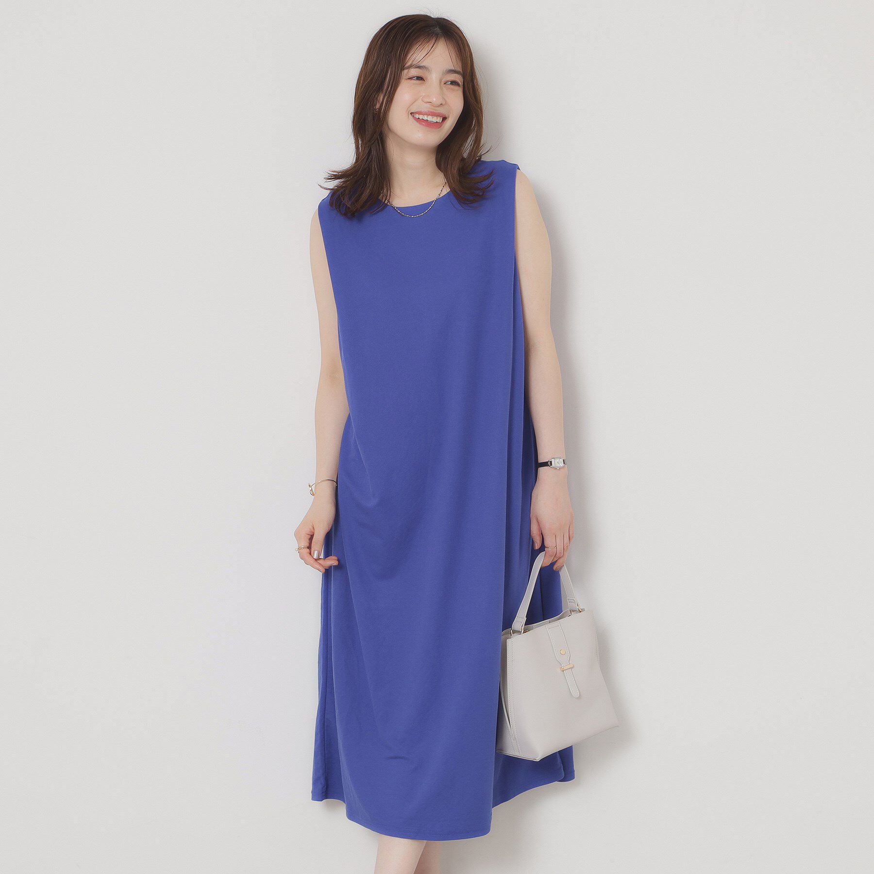 ITS&rsquo;DEMO「【接触冷感／洗濯機OK】カノコカットタックワンピース」|ワンピース|ブルー(093)