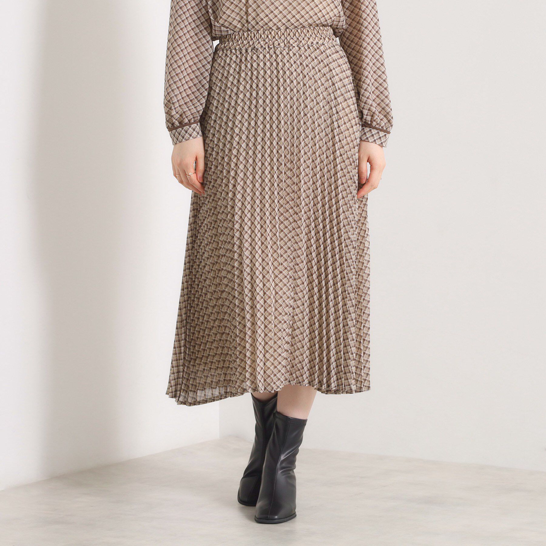 ITS&rsquo;DEMO「【手洗い可／セットアップ可】チェックプリーツスカート」|スカート|
