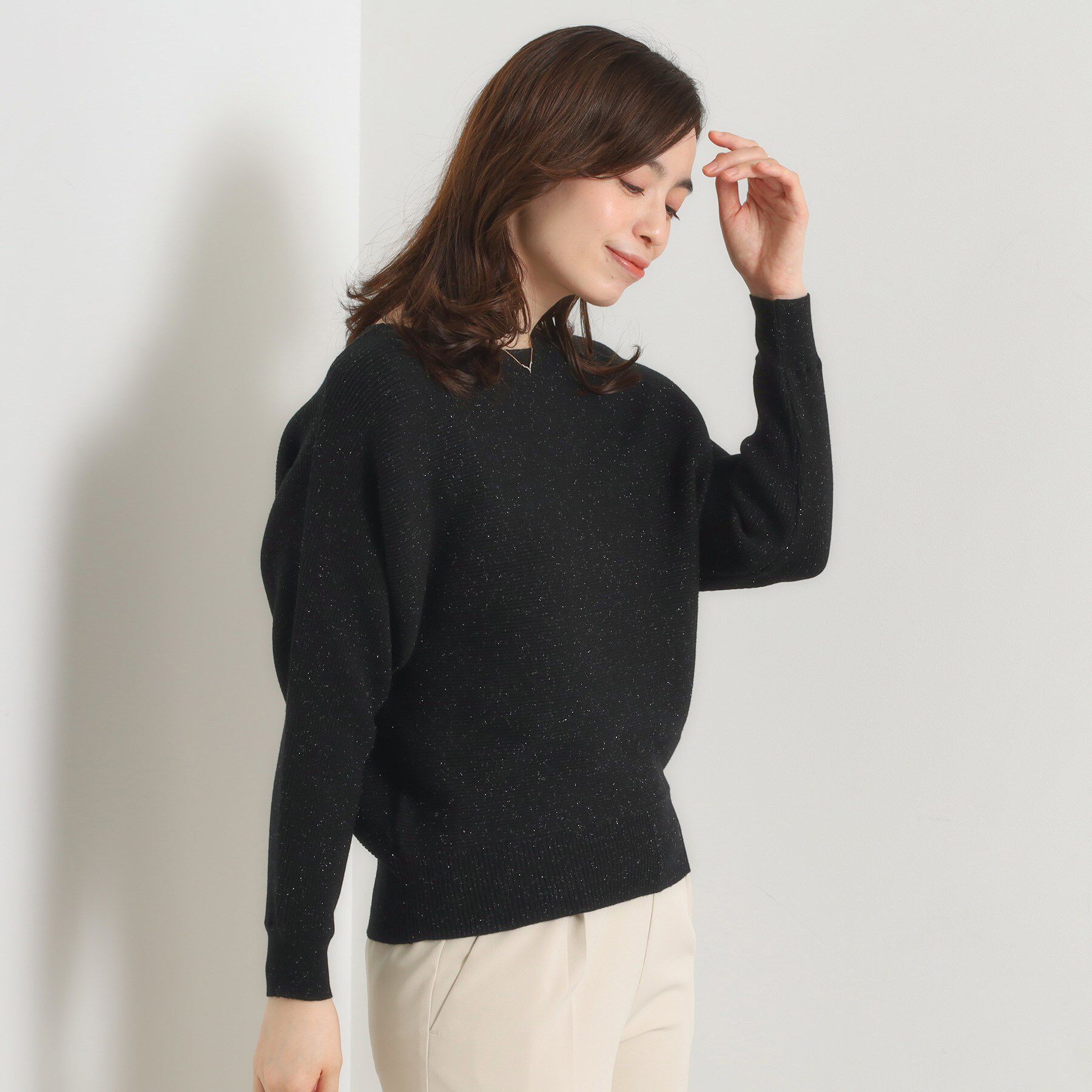 ITS&rsquo;DEMO「【手洗い可】アンジェリーナラメリブドルマンニット」|ニット・セーター|