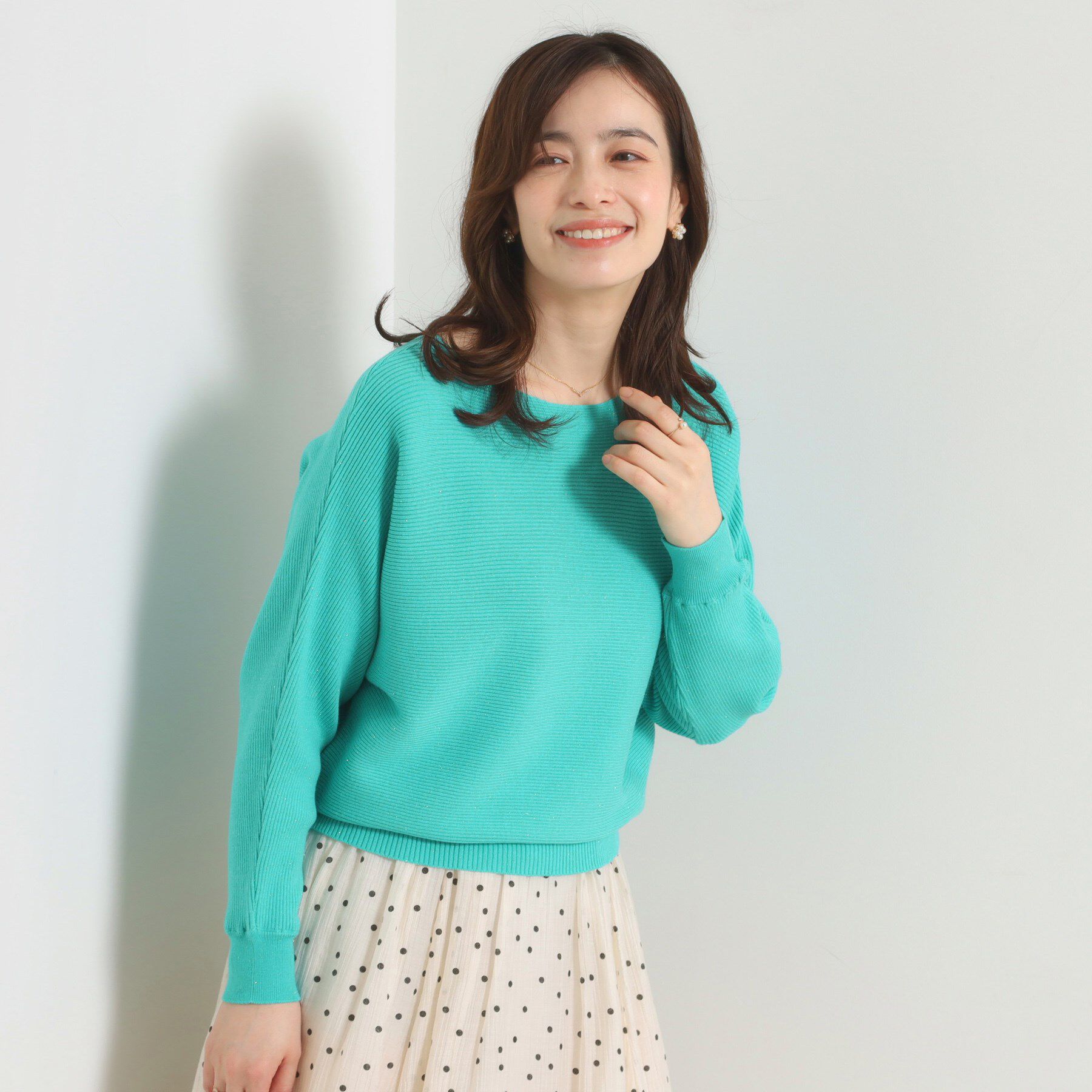 ITS&rsquo;DEMO「【手洗い可】アンジェリーナラメリブドルマンニット」|ニット・セーター|ミントグリーン(02