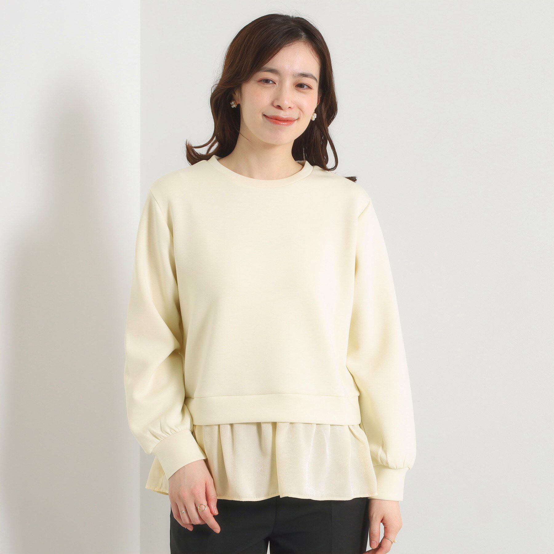 ITS&rsquo;DEMO「【洗濯機OK】異素材コンビプルオーバー」|Tシャツ・カットソー|