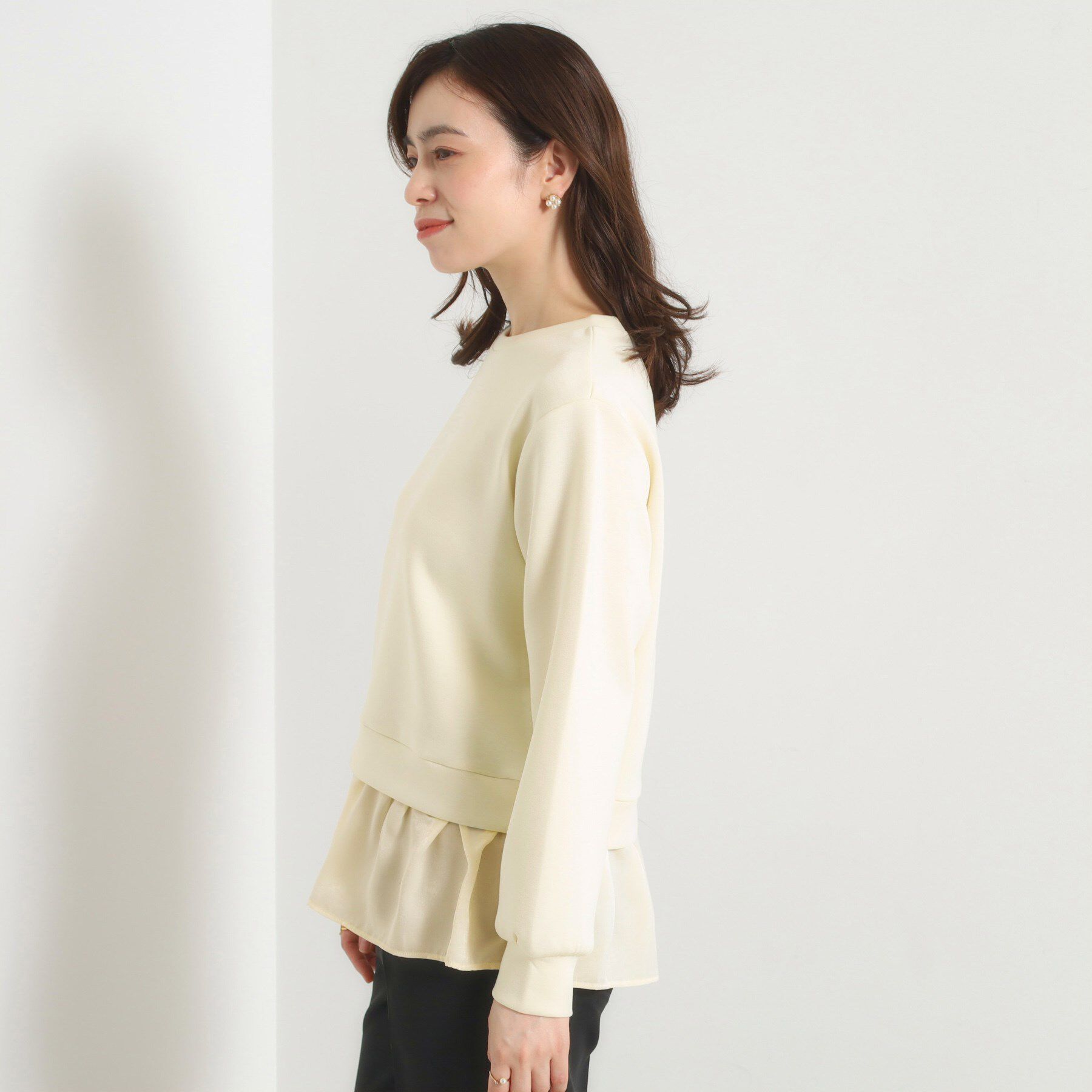 ITS&rsquo;DEMO「【洗濯機OK】異素材コンビプルオーバー」|Tシャツ・カットソー|