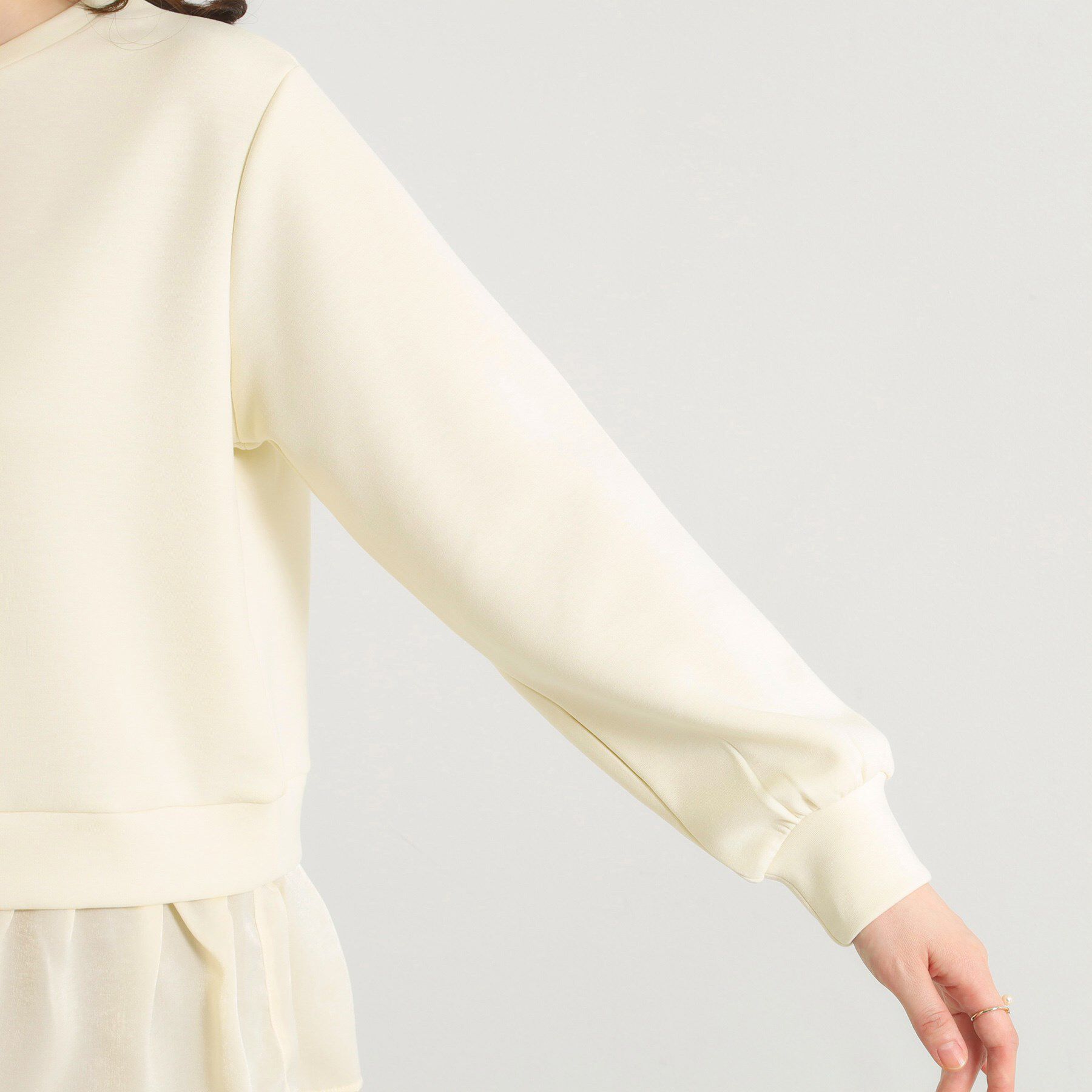 ITS&rsquo;DEMO「【洗濯機OK】異素材コンビプルオーバー」|Tシャツ・カットソー|