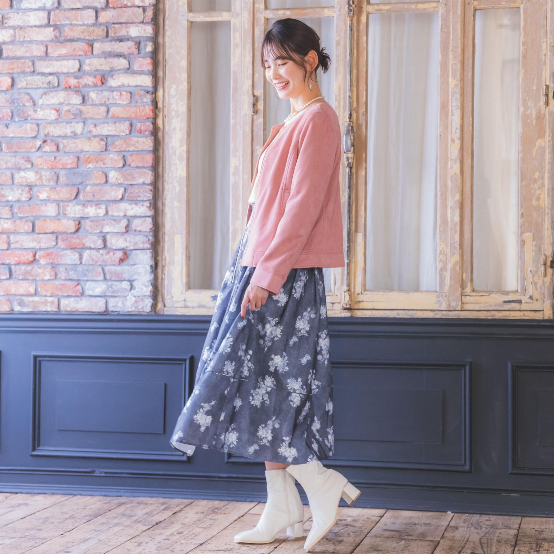 ITS&rsquo;DEMO「カットフェイクスエードジャケット」|ノーカラージャケット|