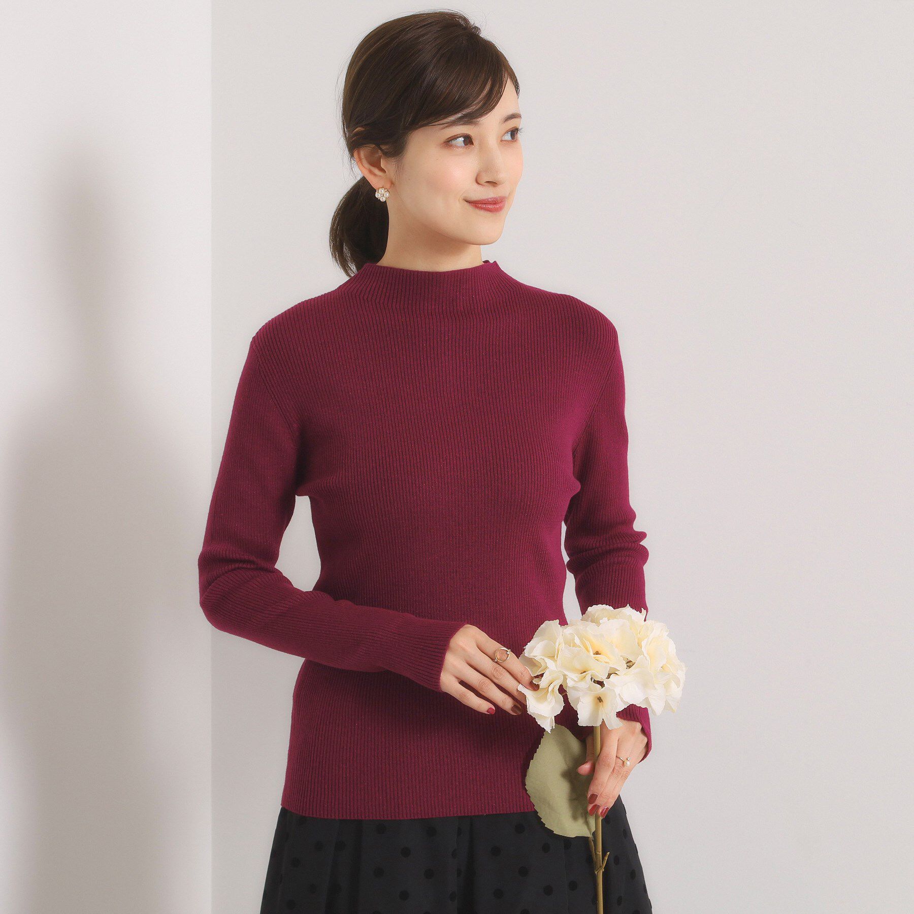 ITS&rsquo;DEMO「【手洗い可】ラメリブボトルネックニット」|ニット・セーター|