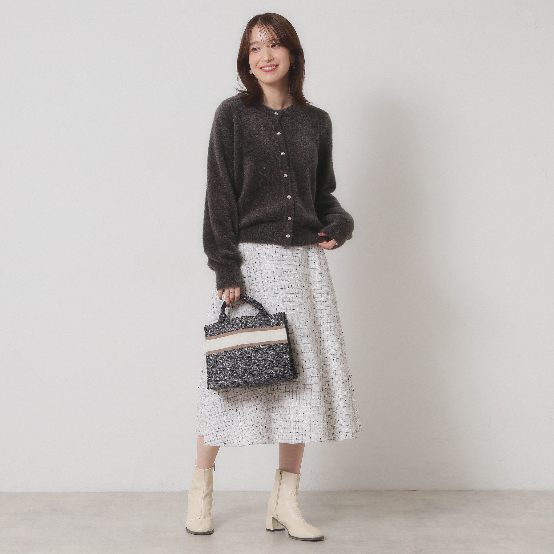 ITS&rsquo;DEMO「【手洗い可】フェザーヤーンクルーカーディガン」|カーディガン|