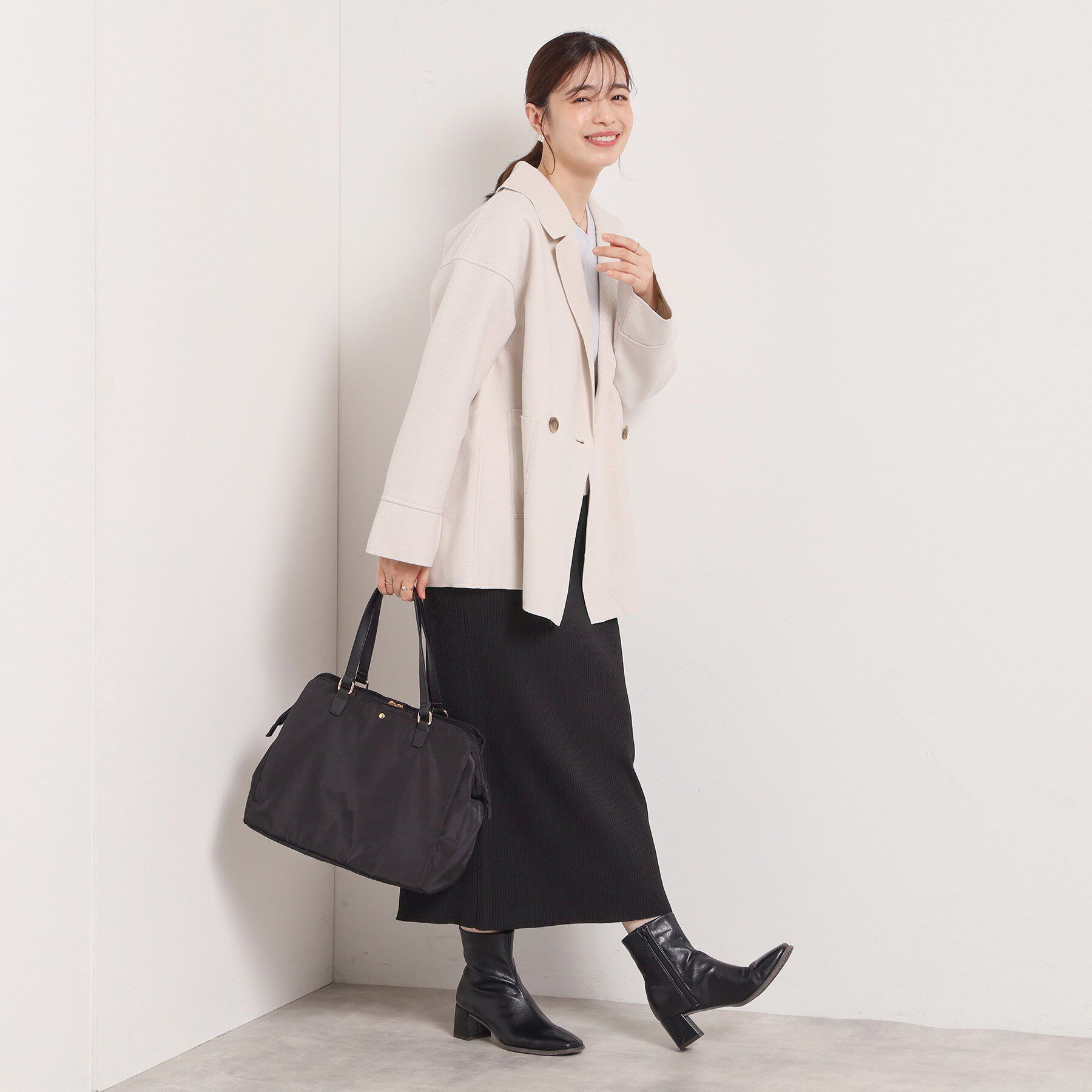 ITS&rsquo;DEMO「裏リブミディ丈ダブルコート」|チェスターコート|