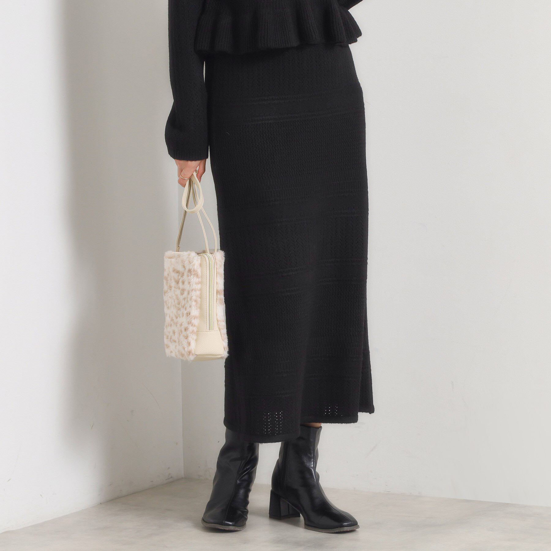 ITS&rsquo;DEMO「【手洗い可／セットアップ可】柄編みニットスカート」|スカート|