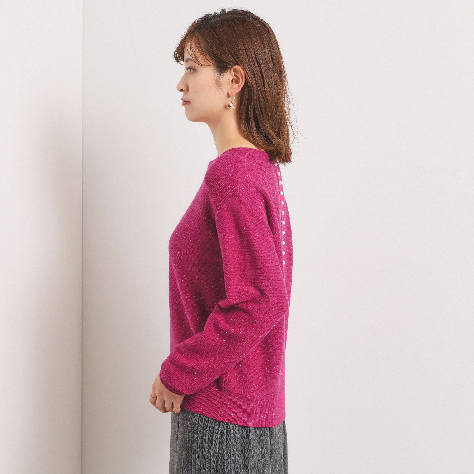 ITS&rsquo;DEMO「【手洗い可】バックパール調ラメニット」|ニット・セーター|