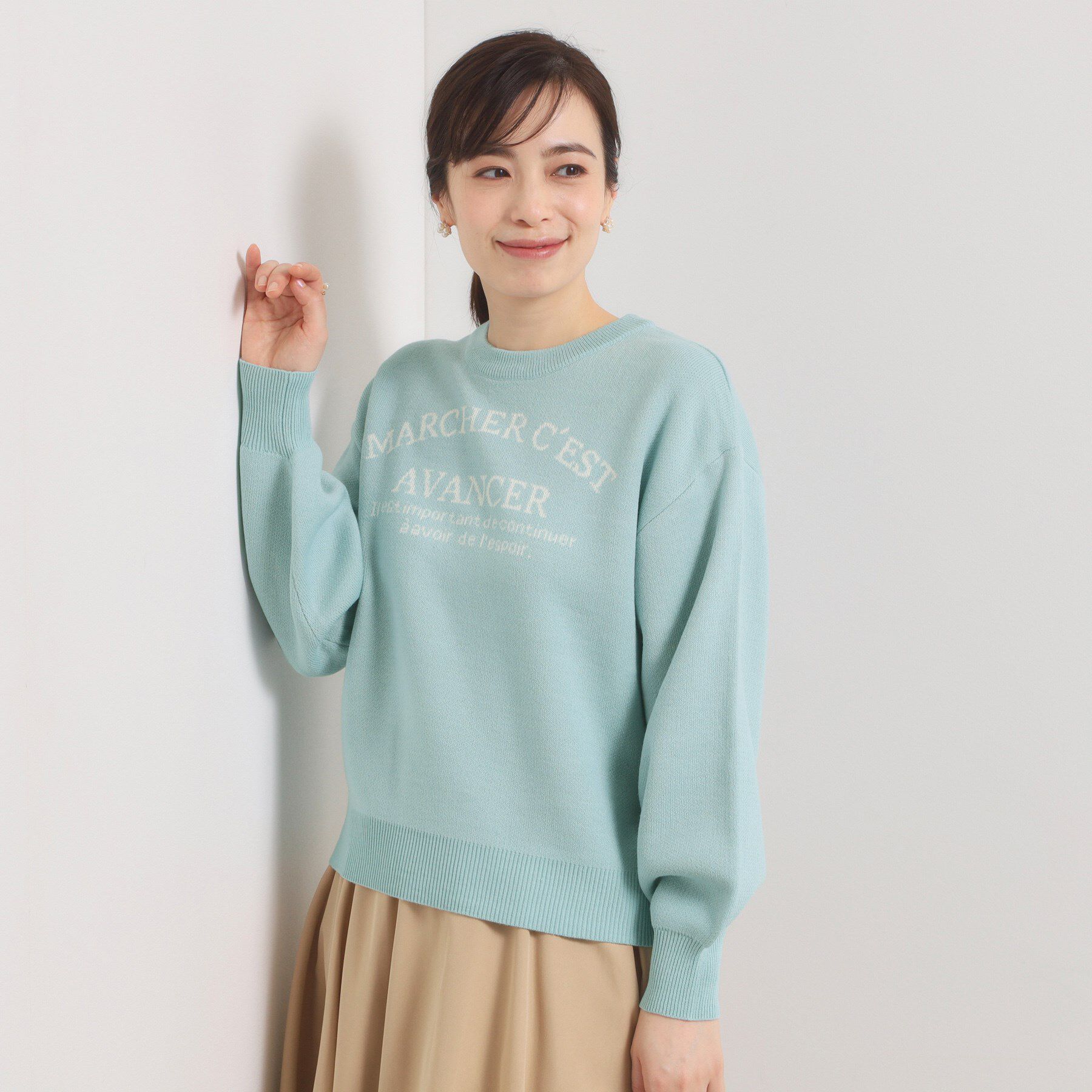 ITS&rsquo;DEMO「【手洗い可】アーチロゴニット」|ニット・セーター|