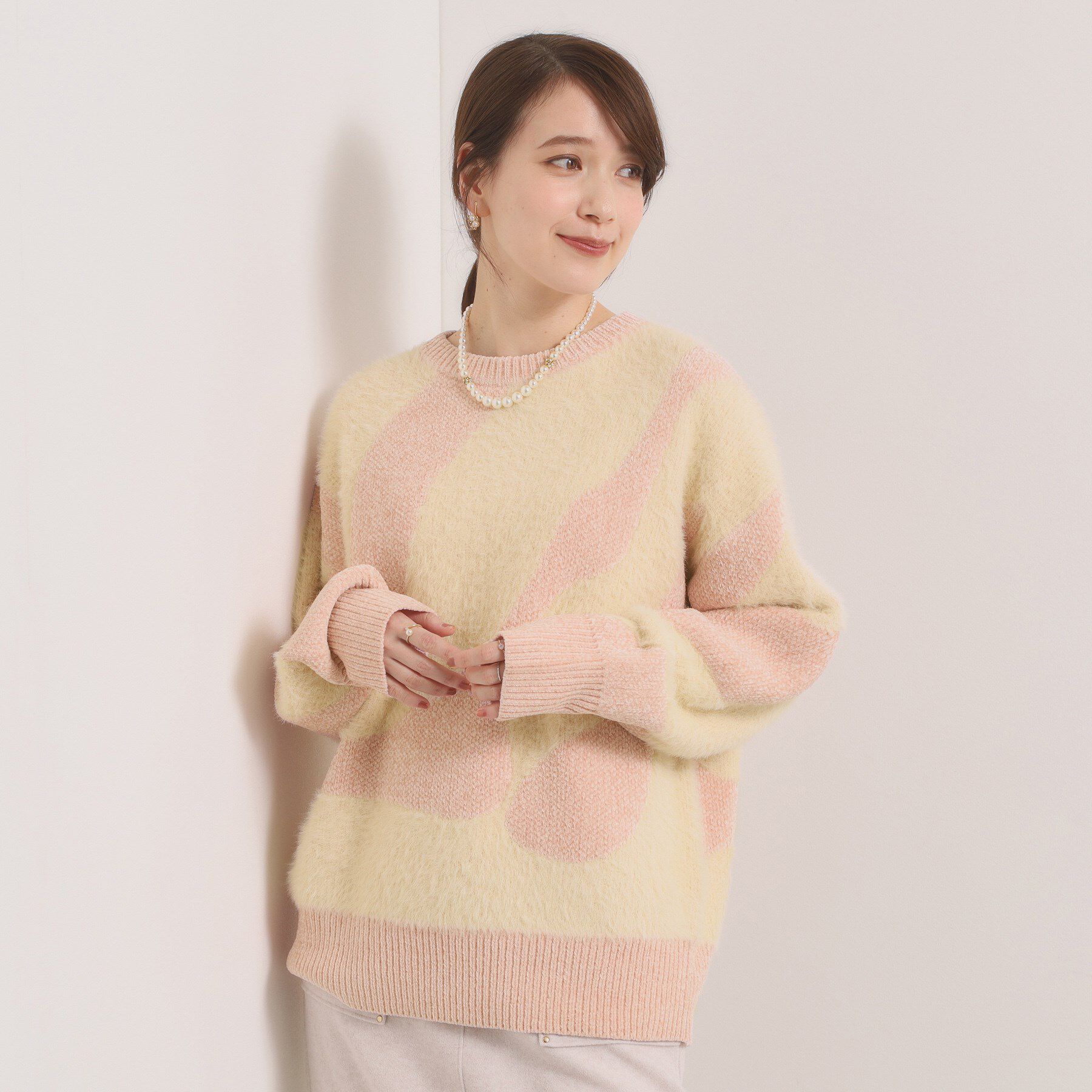 ITS&rsquo;DEMO「【手洗い可】モール&times;シャギーニット」|ニット・セーター|