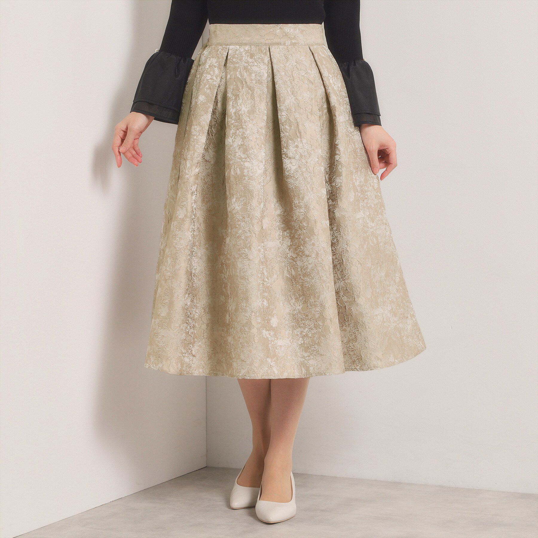 ITS&rsquo;DEMO「【入卒／手洗い可】ジャカードタックスカート」|スカート|