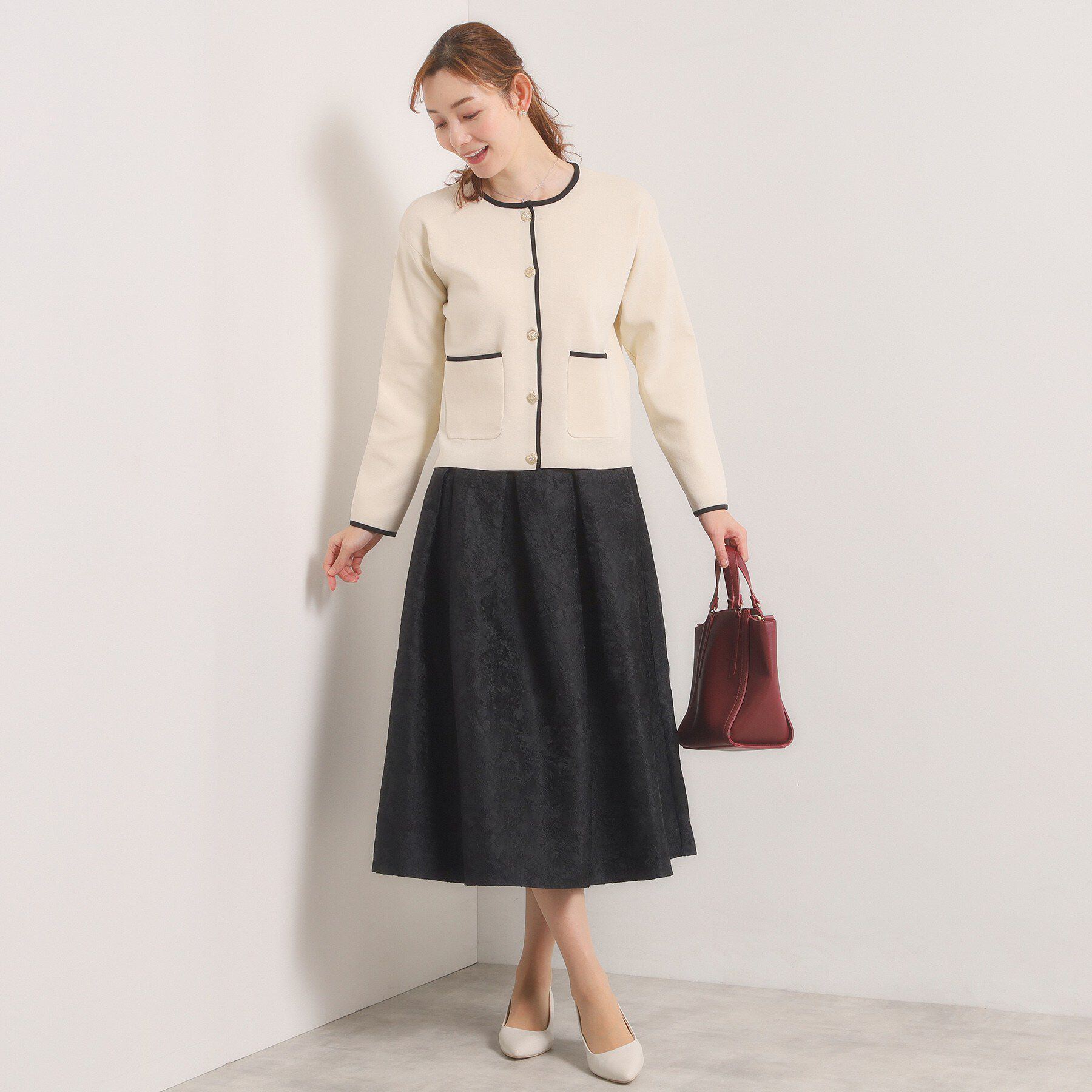 ITS&rsquo;DEMO「【入卒／手洗い可】ジャカードタックスカート」|スカート|