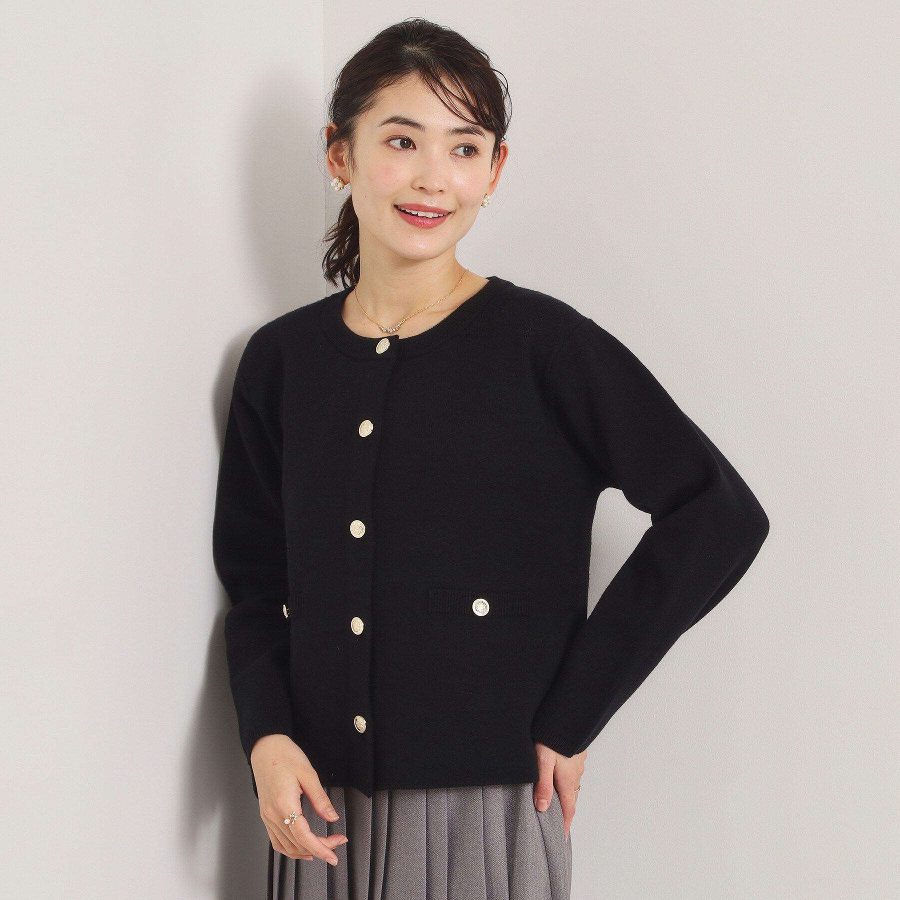 ITS&rsquo;DEMO「【花粉防止／手洗い可】ニットジャケット」|ノーカラージャケット|