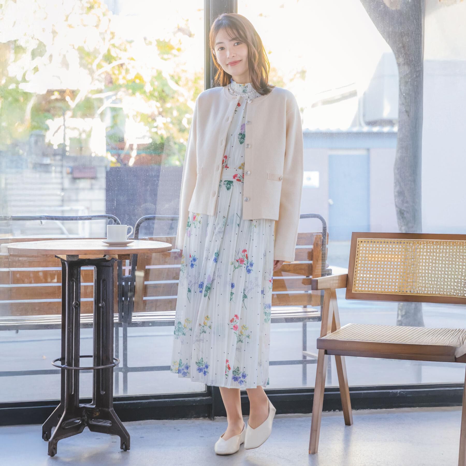 ITS&rsquo;DEMO「【花粉防止／手洗い可】ニットジャケット」|ノーカラージャケット|