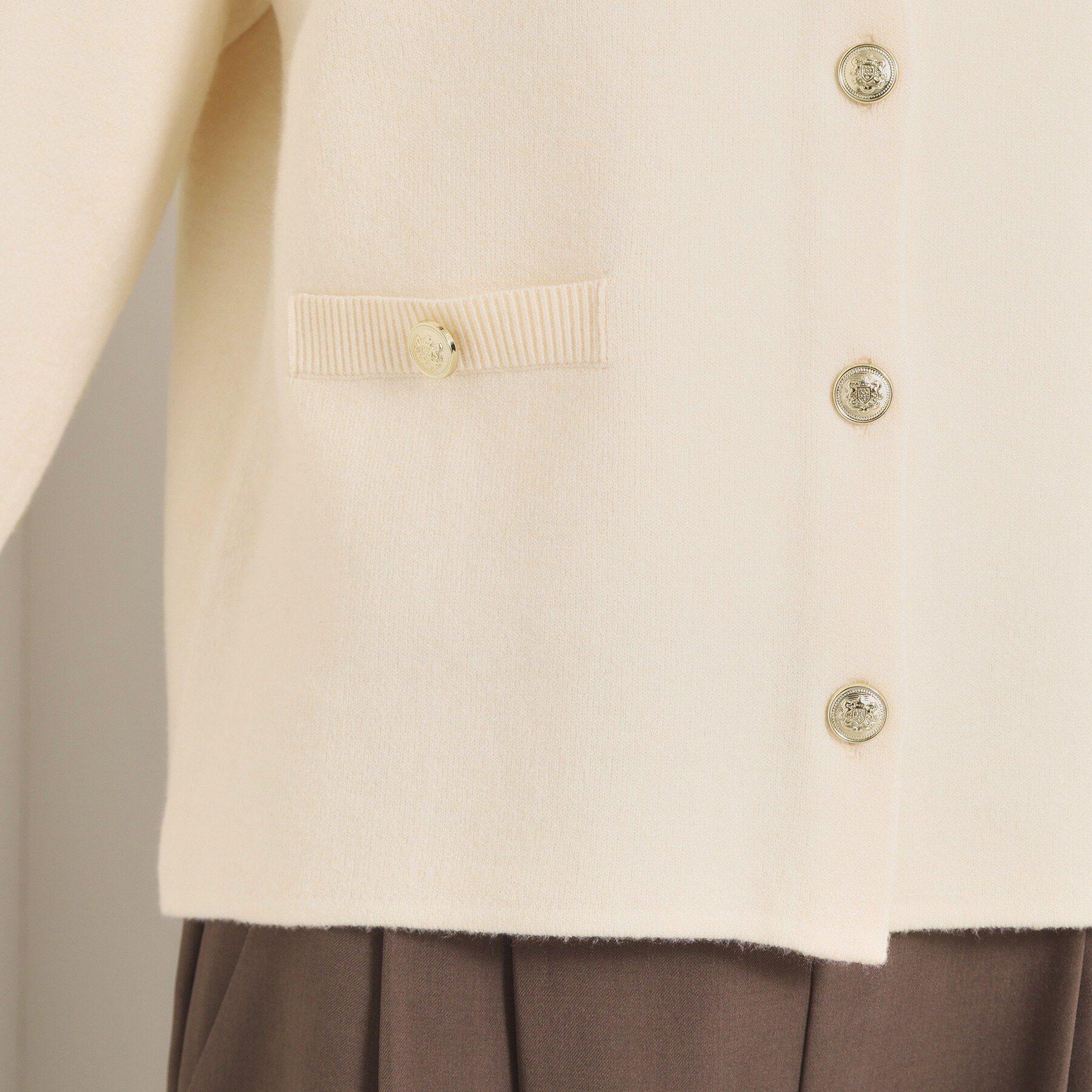 ITS&rsquo;DEMO「【花粉防止／手洗い可】ニットジャケット」|ノーカラージャケット|