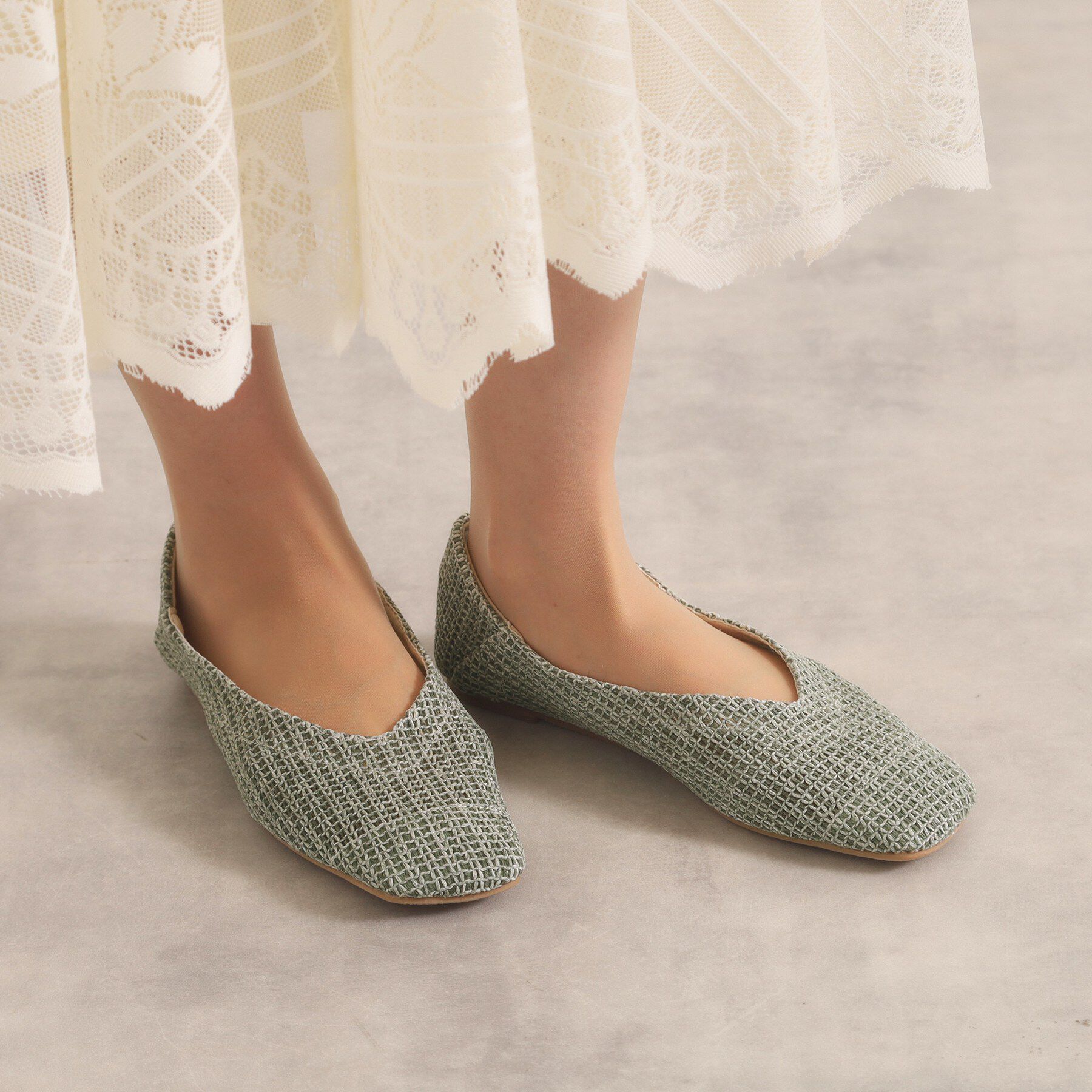 ITS&rsquo;DEMO「【3E幅】スクエアフラットパンプス」|パンプス|