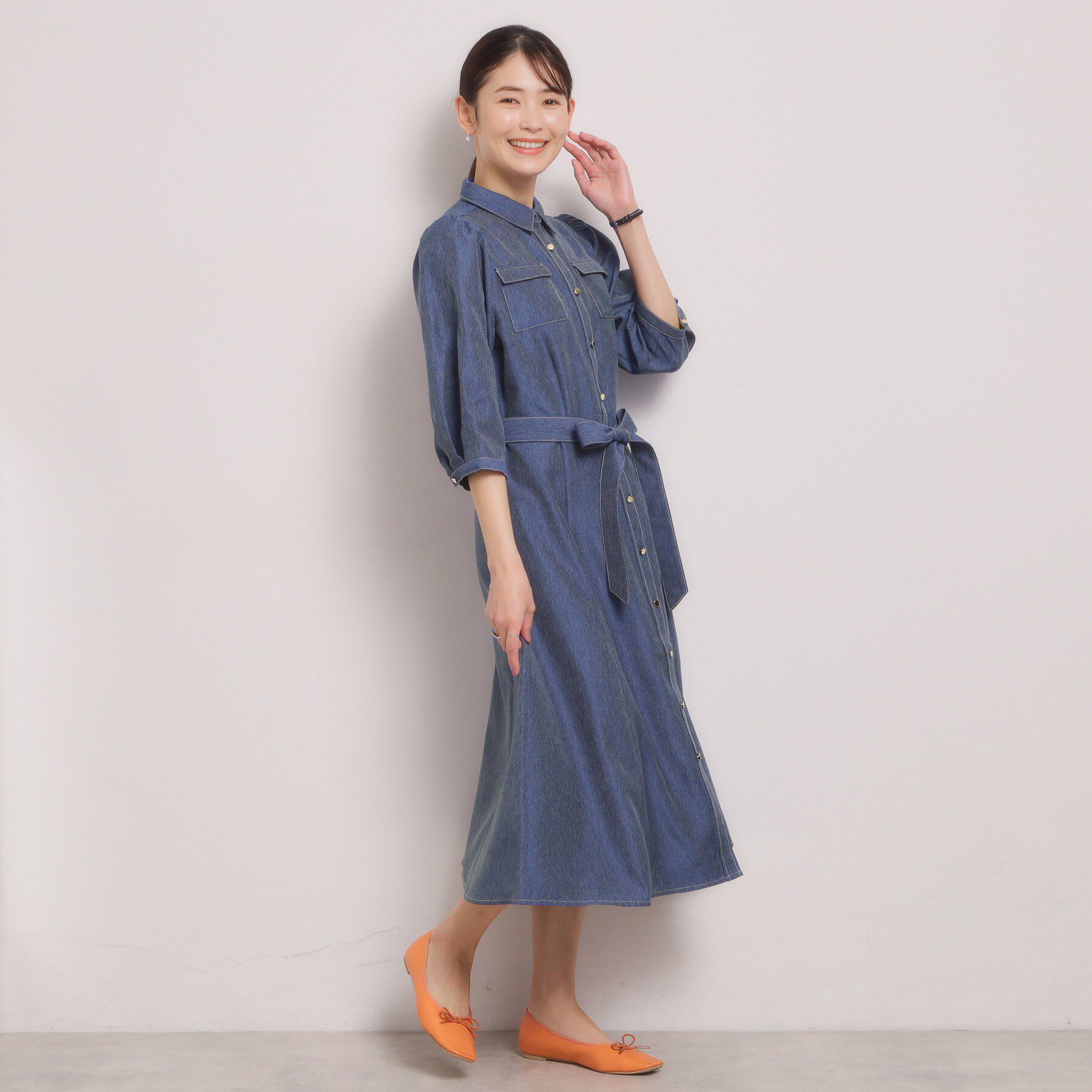 ITS&rsquo;DEMO「【洗濯機OK】デニム風ワンピース」|ワンピース|