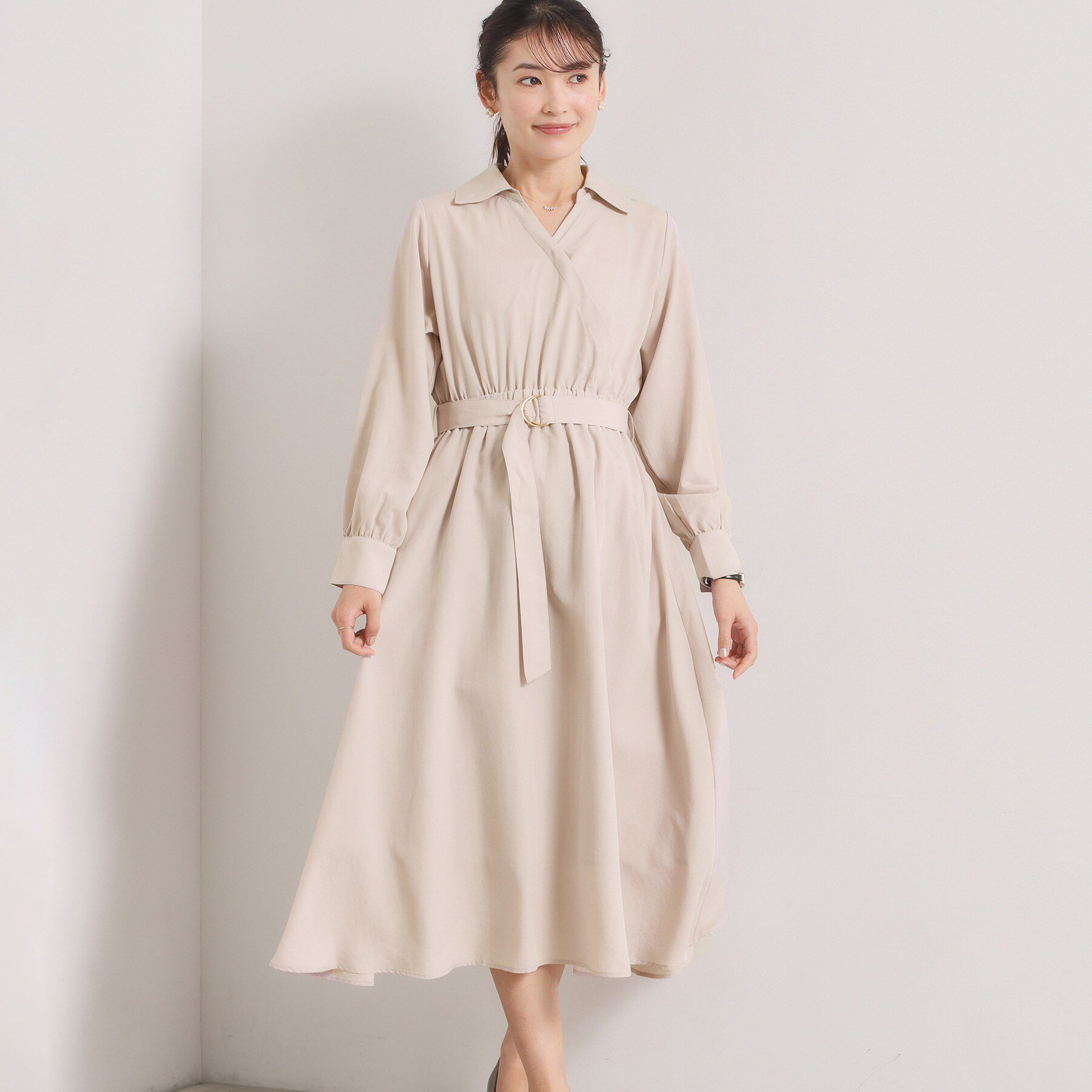 ITS&rsquo;DEMO「【UVケア／洗濯機OK】カシュクールワンピース」|ワンピース|グレージュ(050)