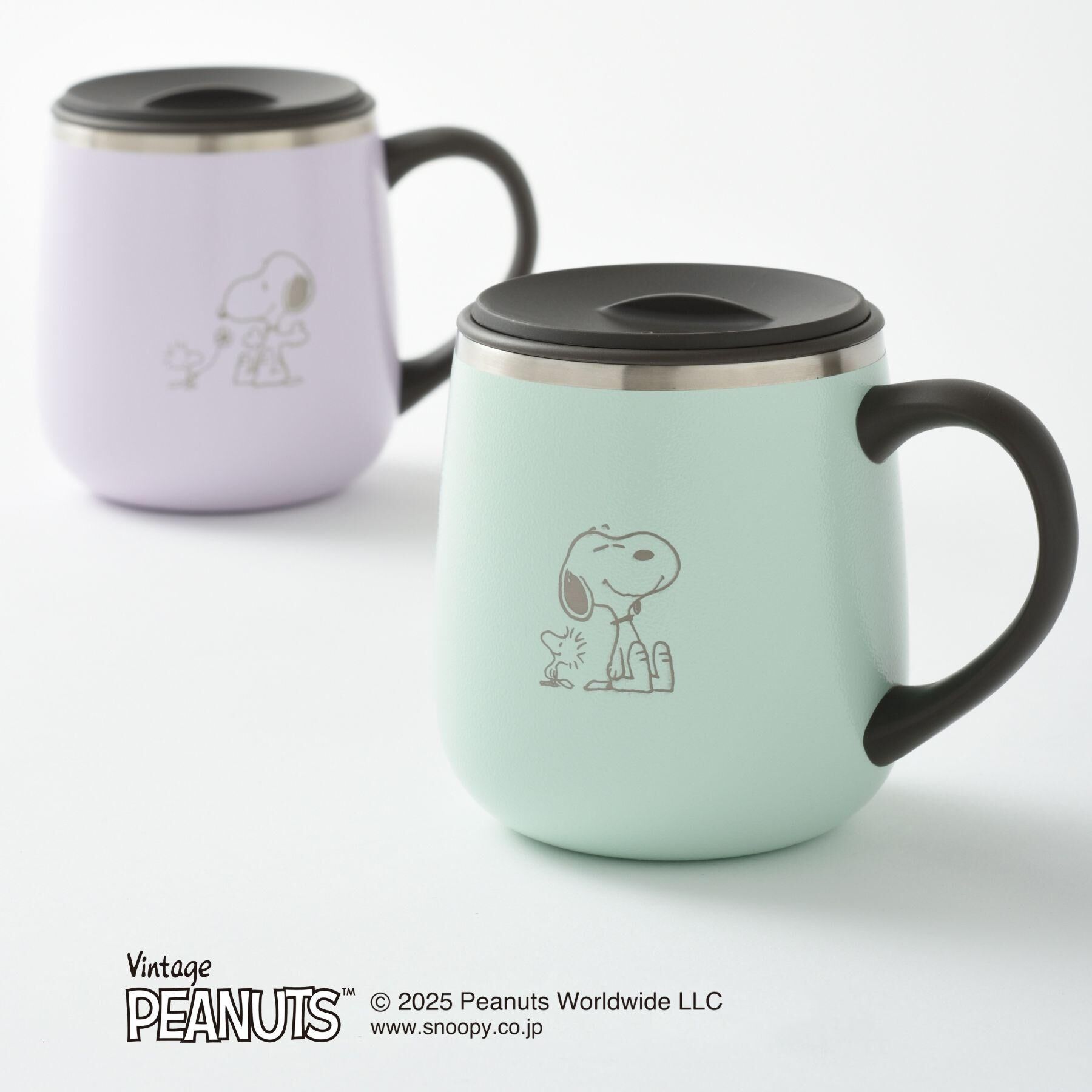 212 KITCHEN STORE「PEANUTS 蓋つきステンレスマグShort PURPLE ＜BRUNO ブルーノ＞」|グラス・マグカップ|