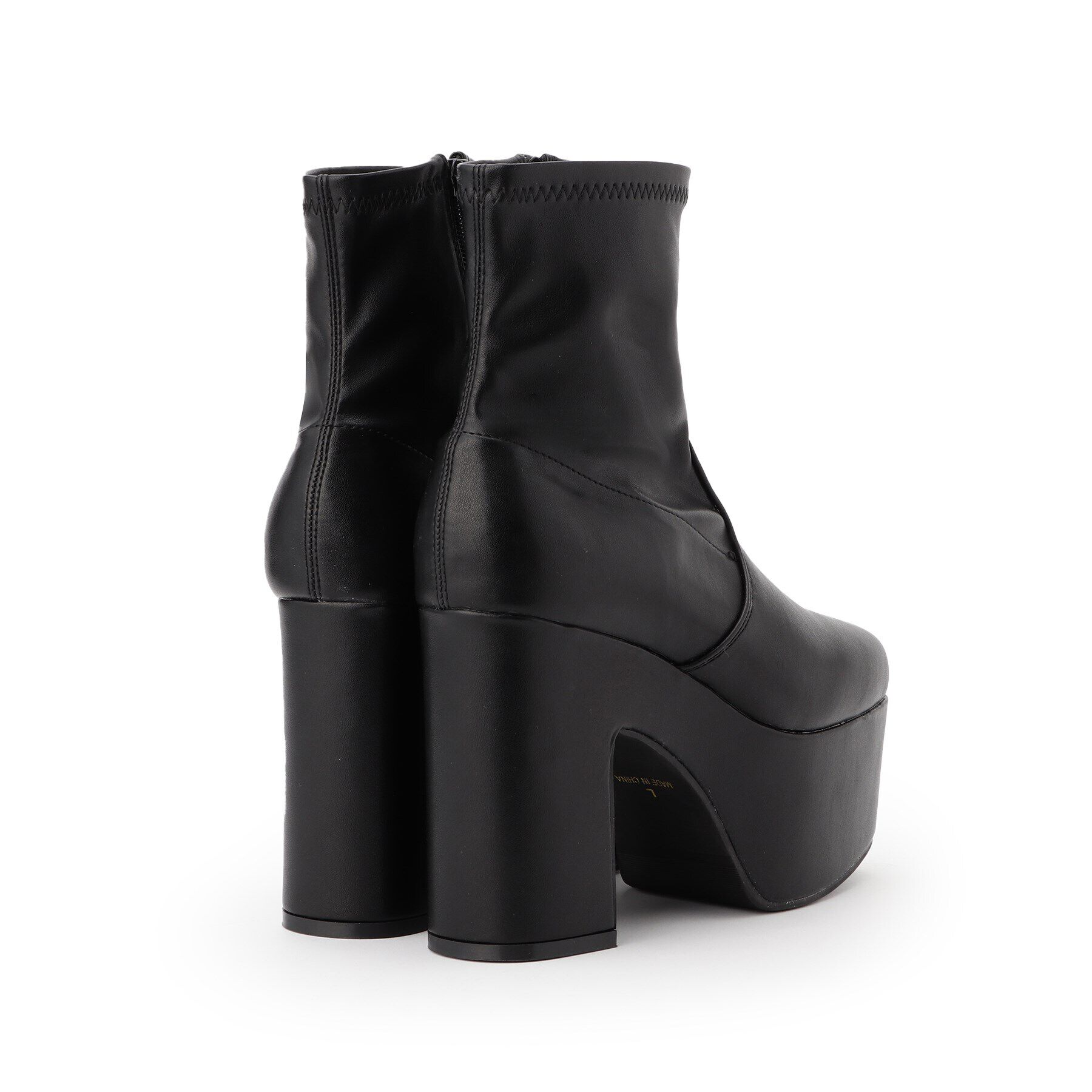 csT&P「スクウェアヒールストレッチブーツ」|ショートブーツ|