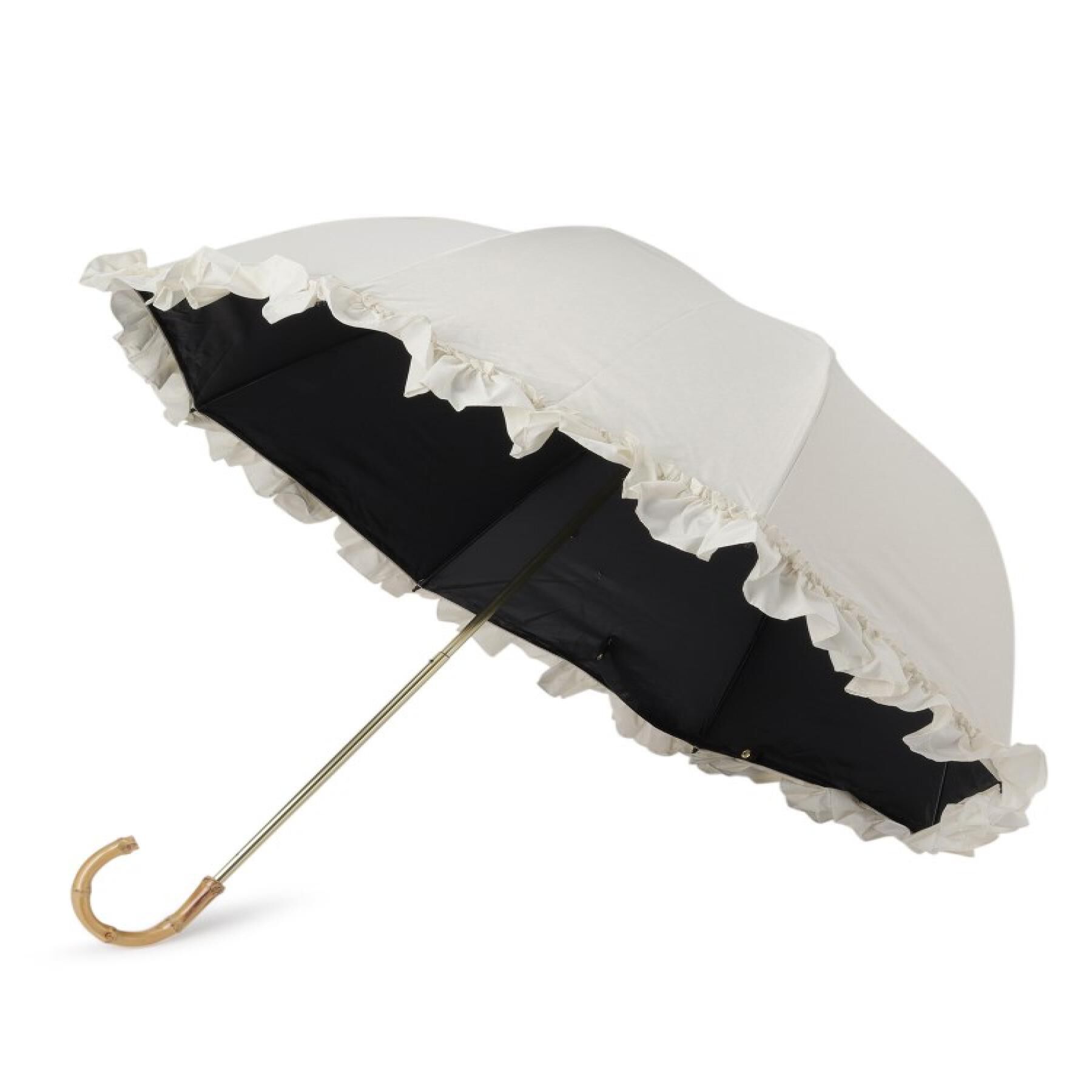 Ober Tashe「【毎シーズン大人気/2WAY】遮光率100％！2段折傘フリル折りたたみ日傘（晴雨兼用）pink tr」|傘|