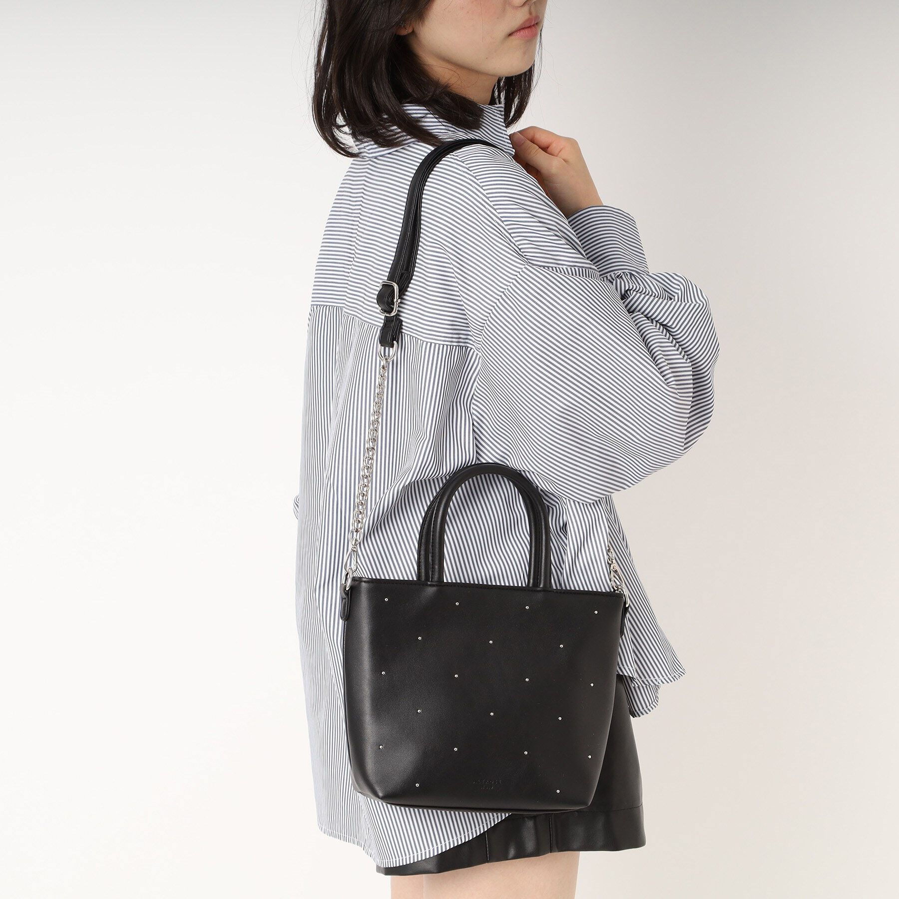 Ober Tashe「スタッズ ドット イライザ 2WAY トートバッグ」|トートバッグ|