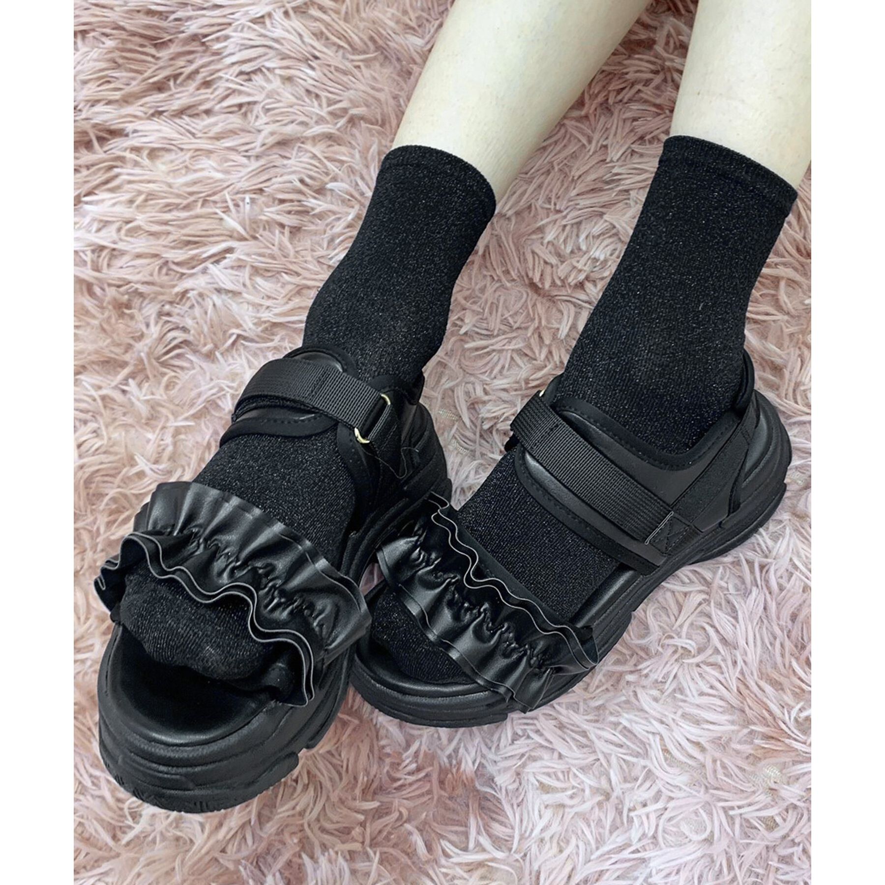 csT&P「厚底フリルスポサン」|サンダル|