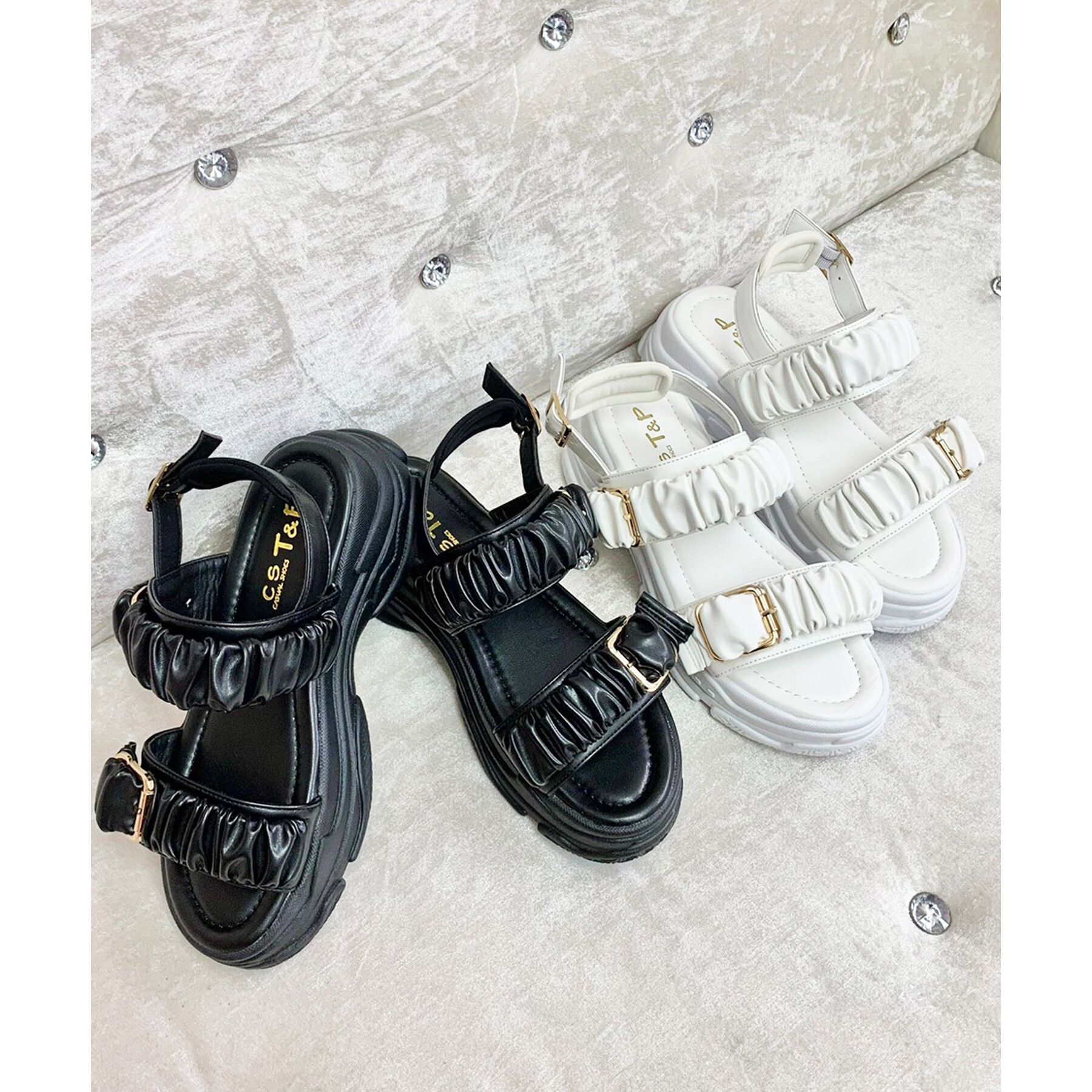 csT&P「厚底クシュクシュベルトスポサン」|サンダル|