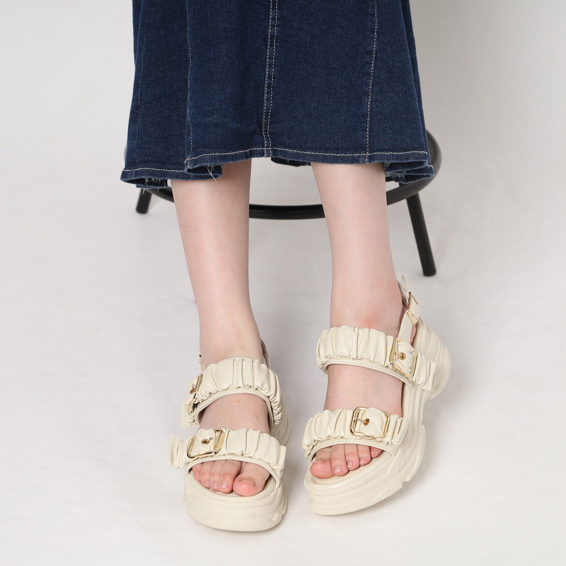 csT&P「厚底クシュクシュベルトスポサン」|サンダル|