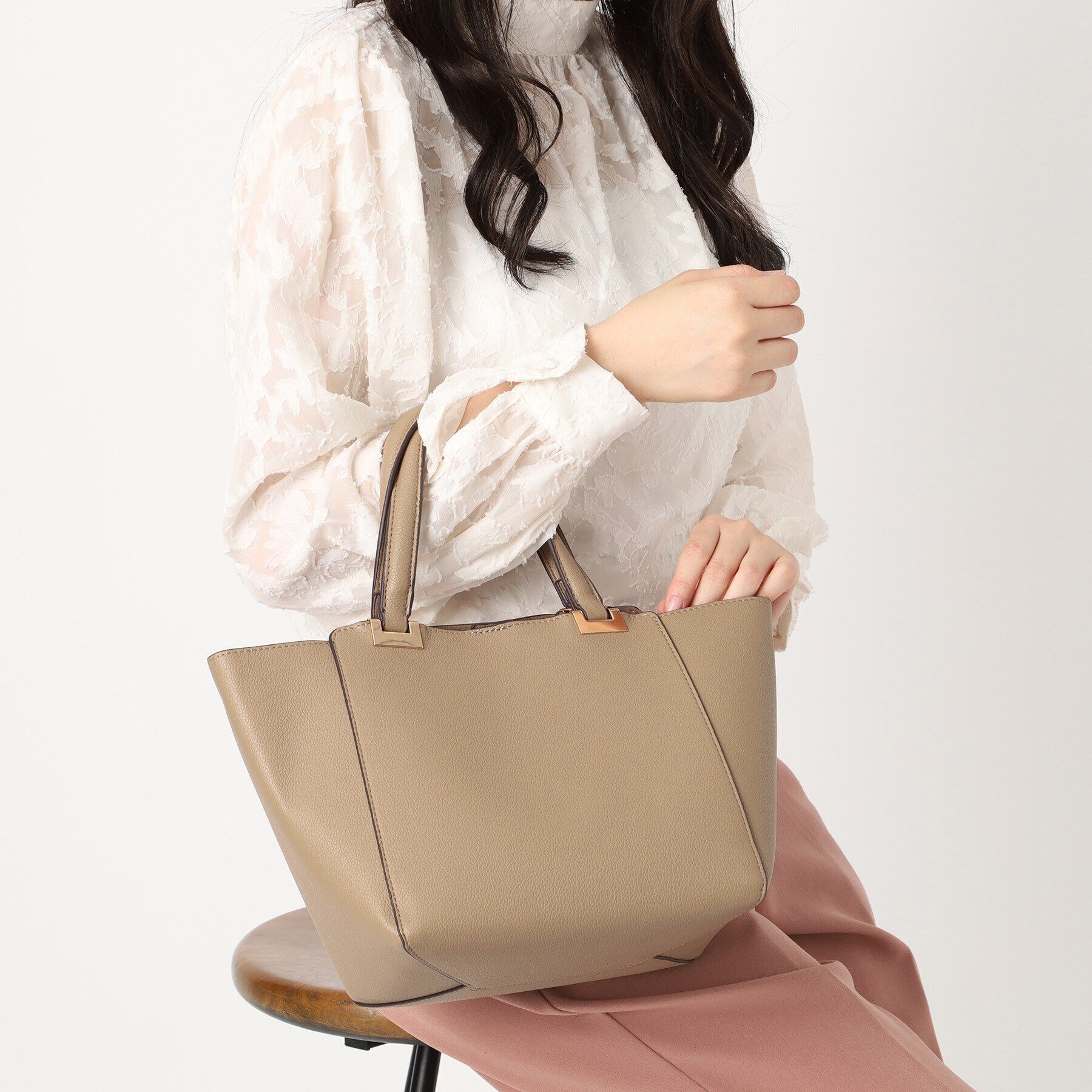 ESPERANZA「メタルアクセントハンドルトートバッグ」|トートバッグ|