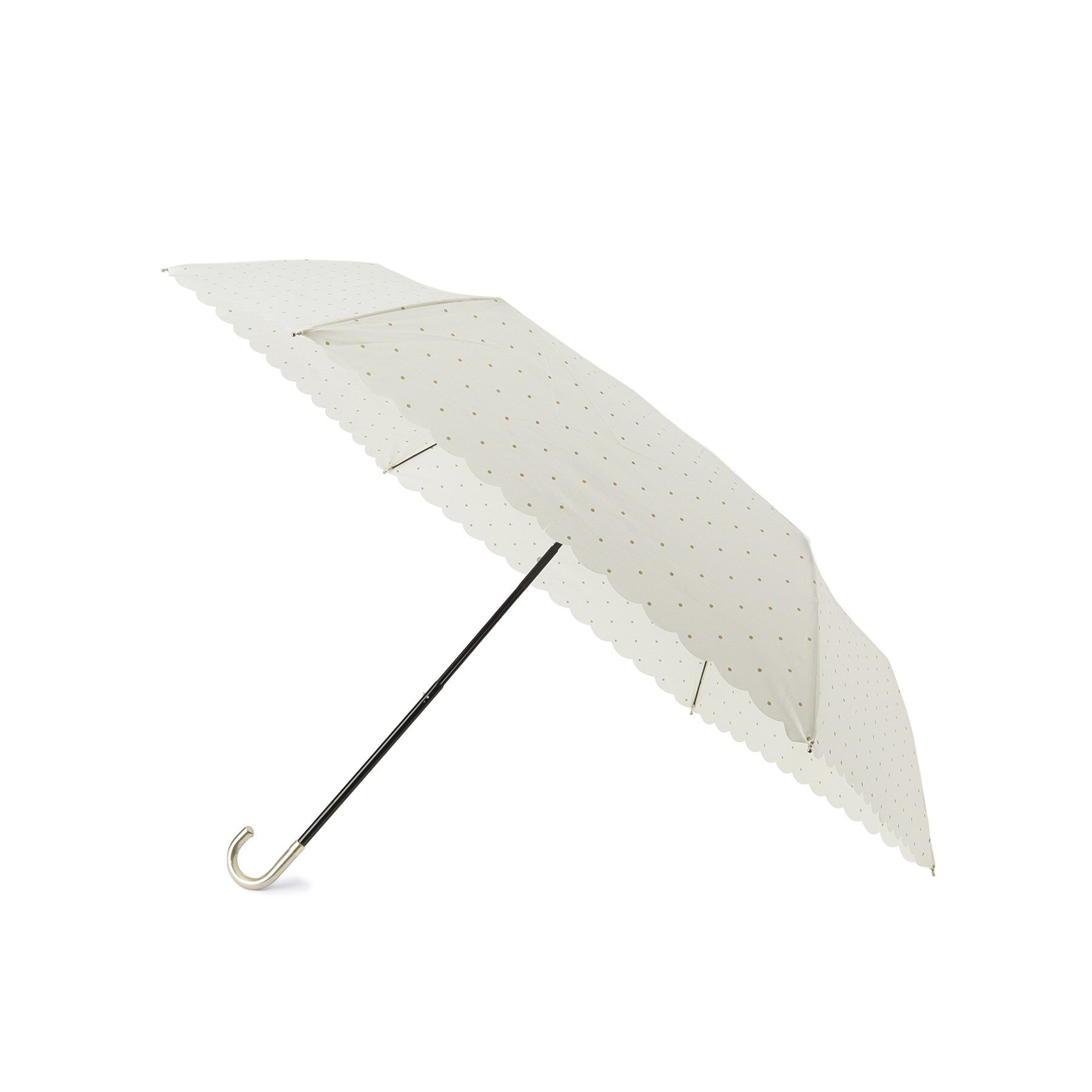 Ober Tashe「ドットグリッターヒートカットミニ傘／折りたたみ傘」|傘|ホワイト(001)