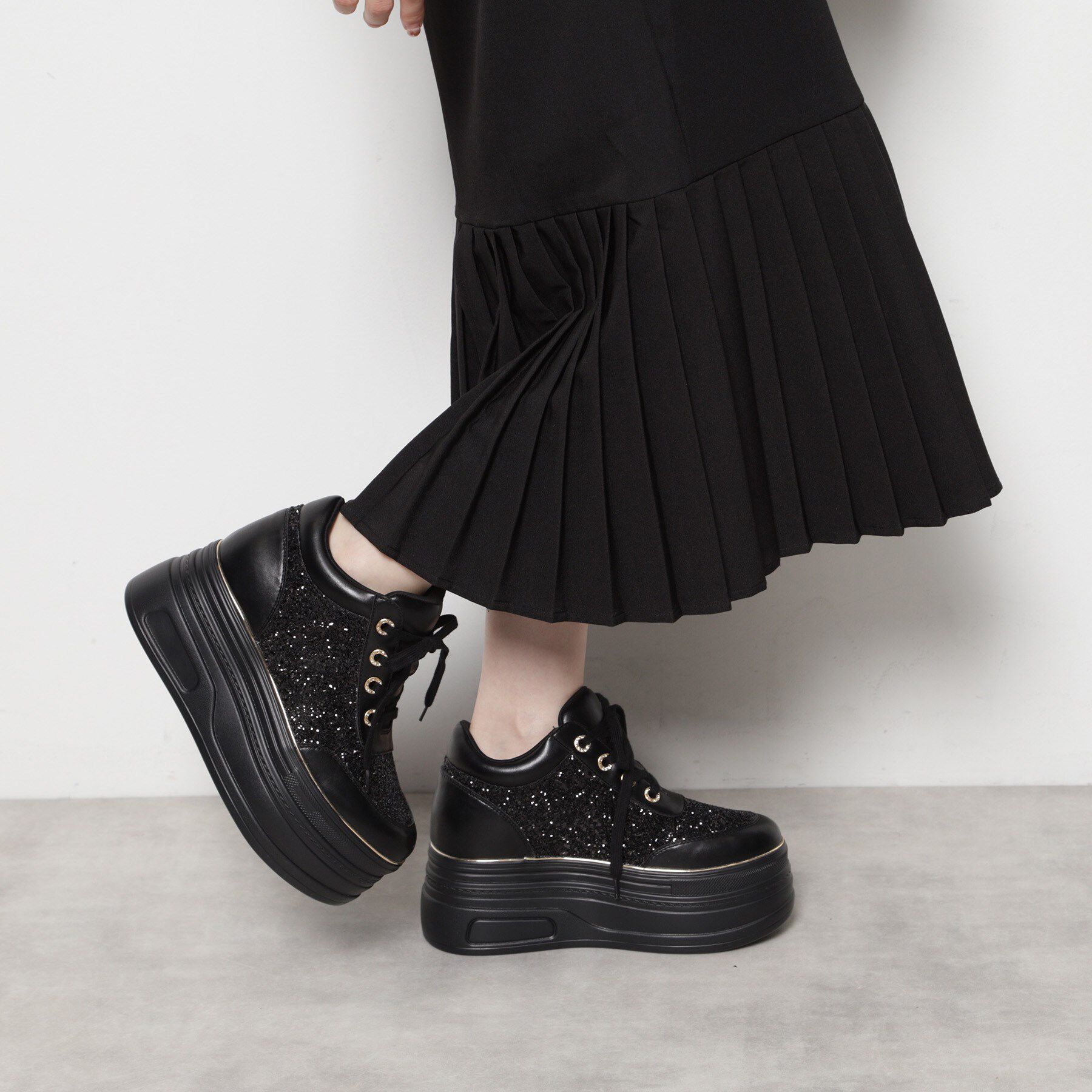 ESPERANZA「ゴールドライン厚底フラットスニーカー」|スニーカー|