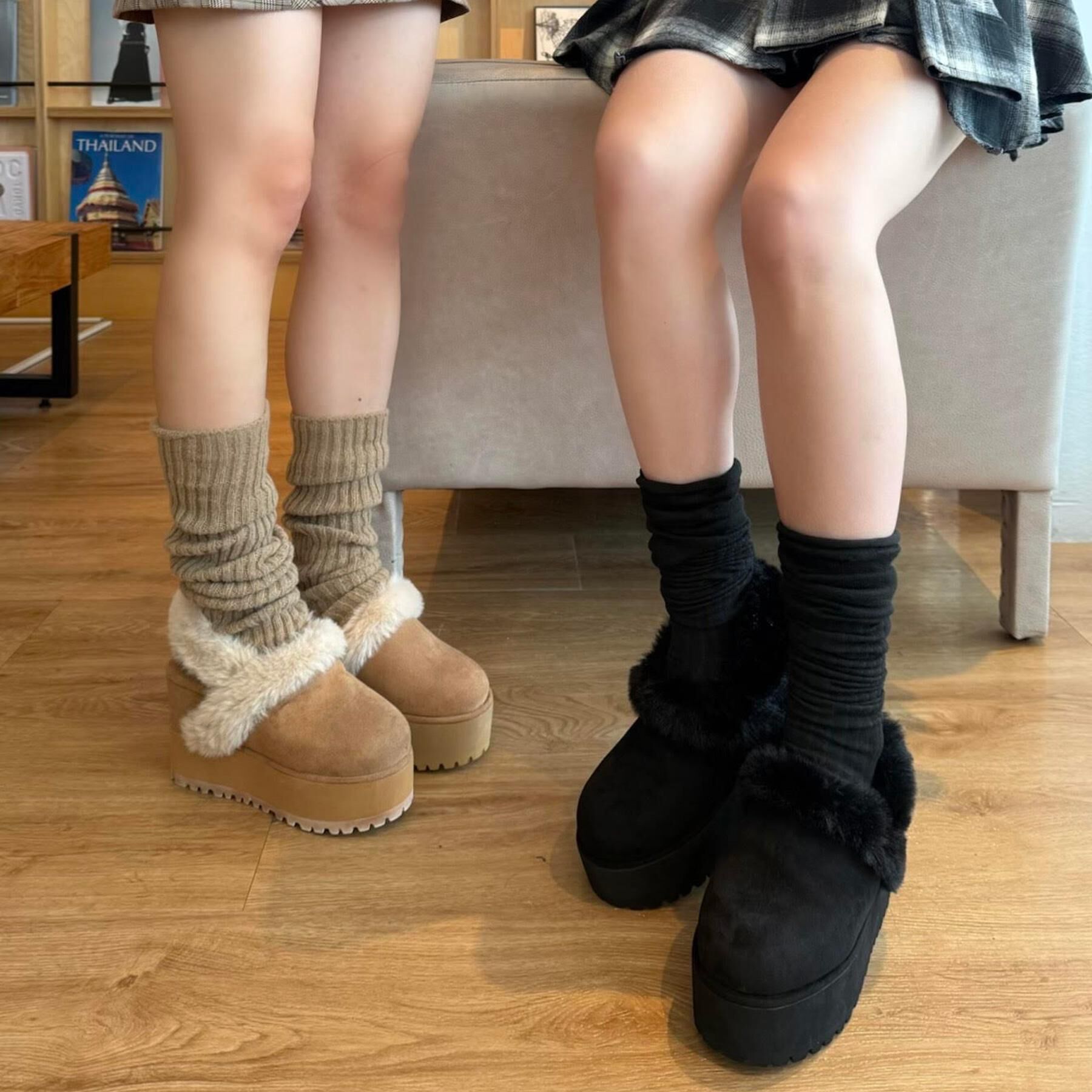 ESPERANZA「厚底2WAYフェイクムートンサボ」|ショートブーツ|