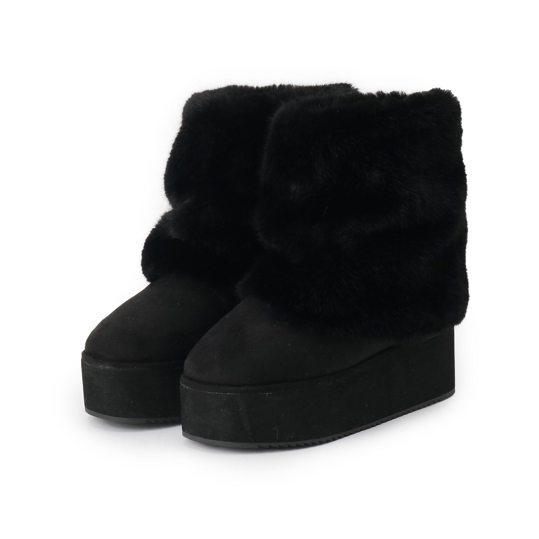 ESPERANZA「【EC先行販売】フェイクファー付き2WAYムートン調ブーツ」|ショートブーツ|