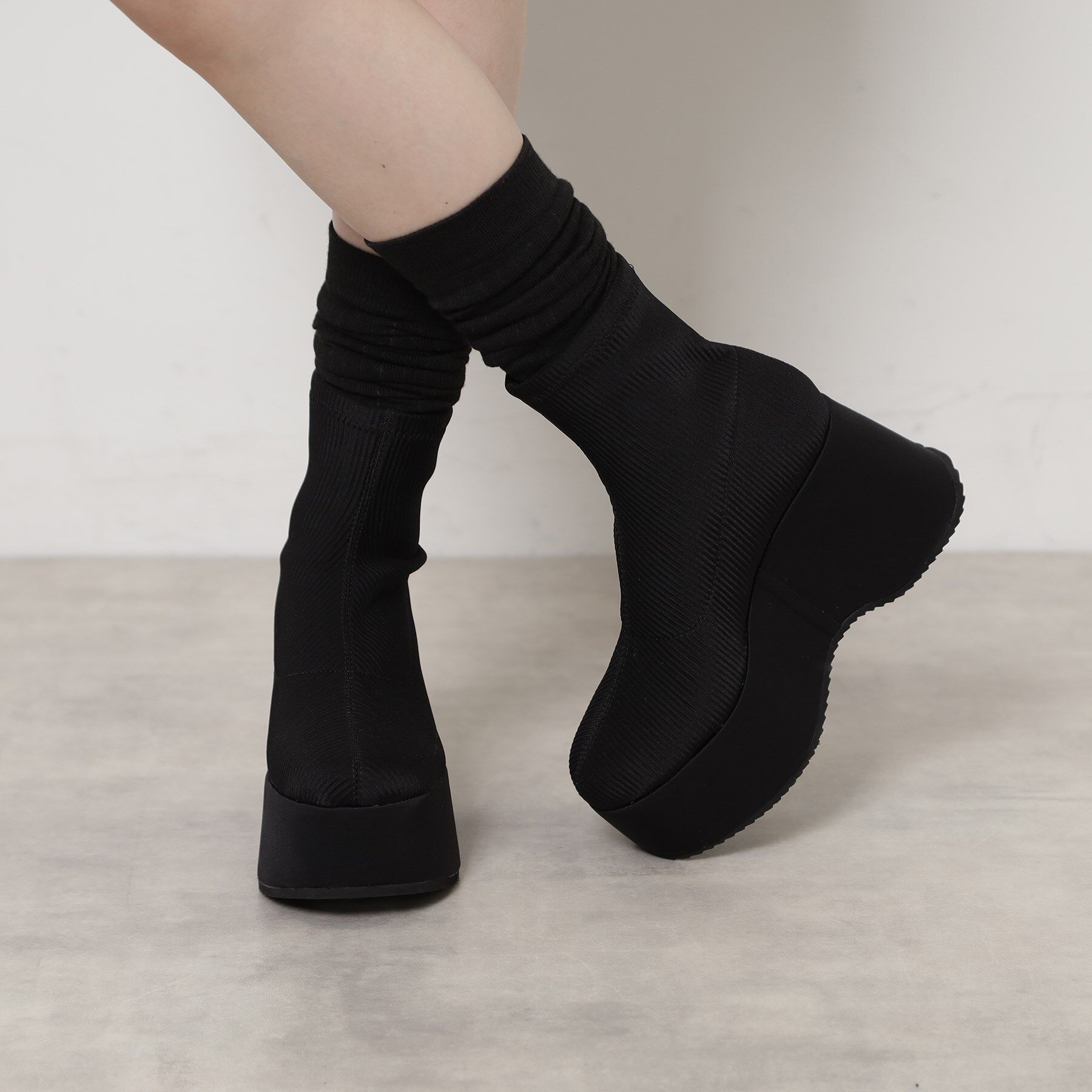 ESPERANZA「厚底ニットショートブーツ」|ショートブーツ|