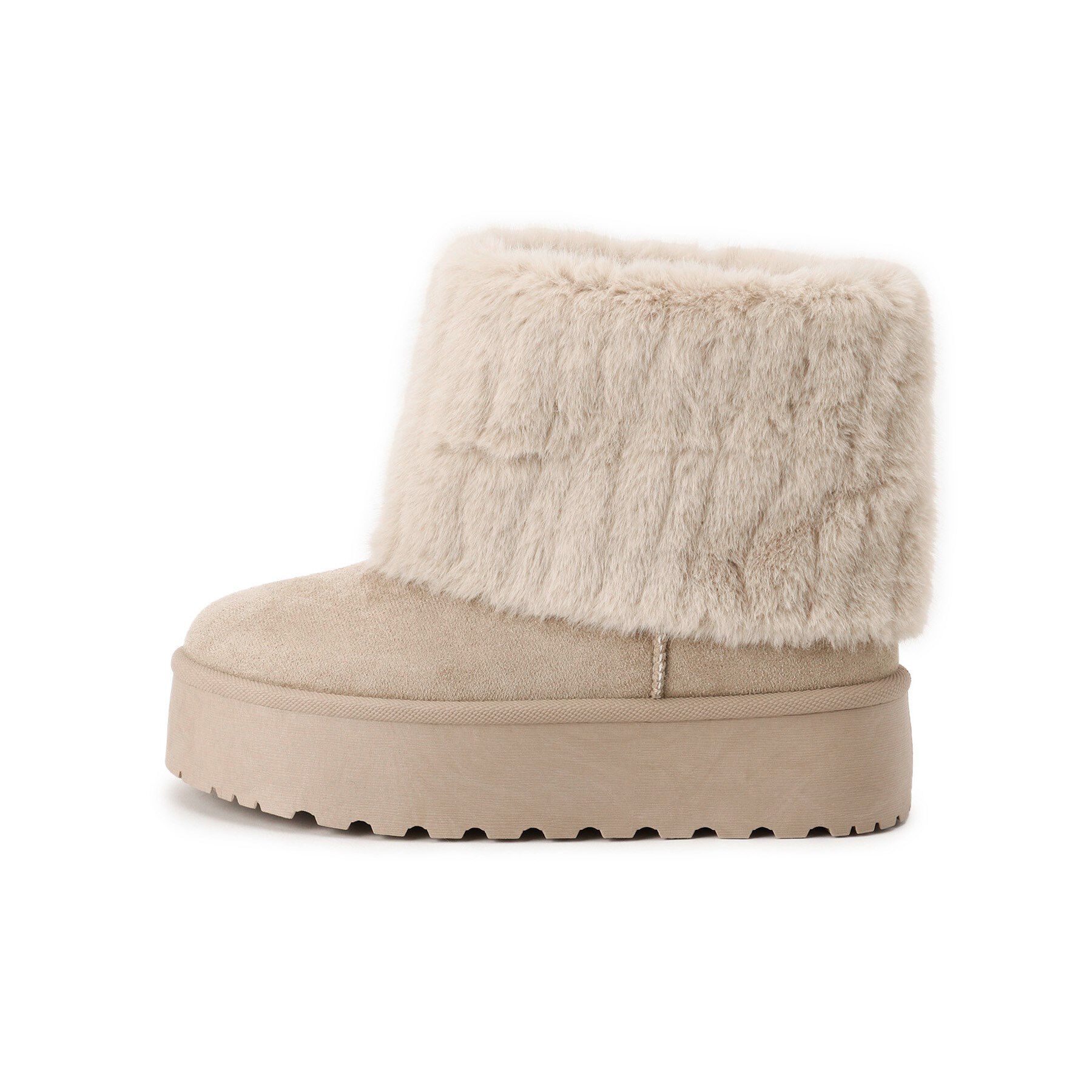 csT&P「厚底フェイクファームートン」|ショートブーツ|