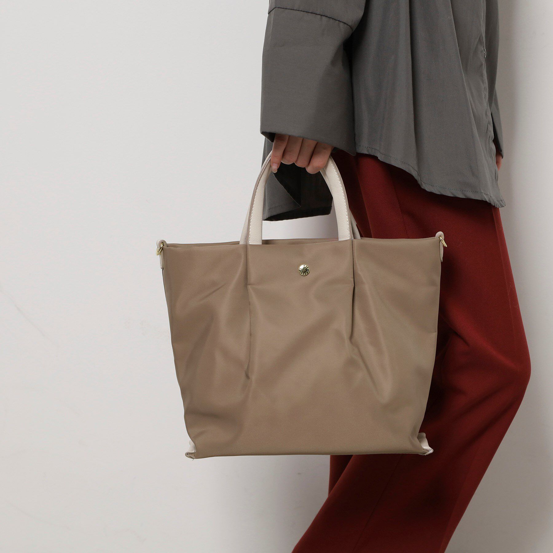 ESPERANZA「肩楽 2WAYショルダーギャザーバッグ」|ショルダー・メッセンジャー|モカブラウン(442