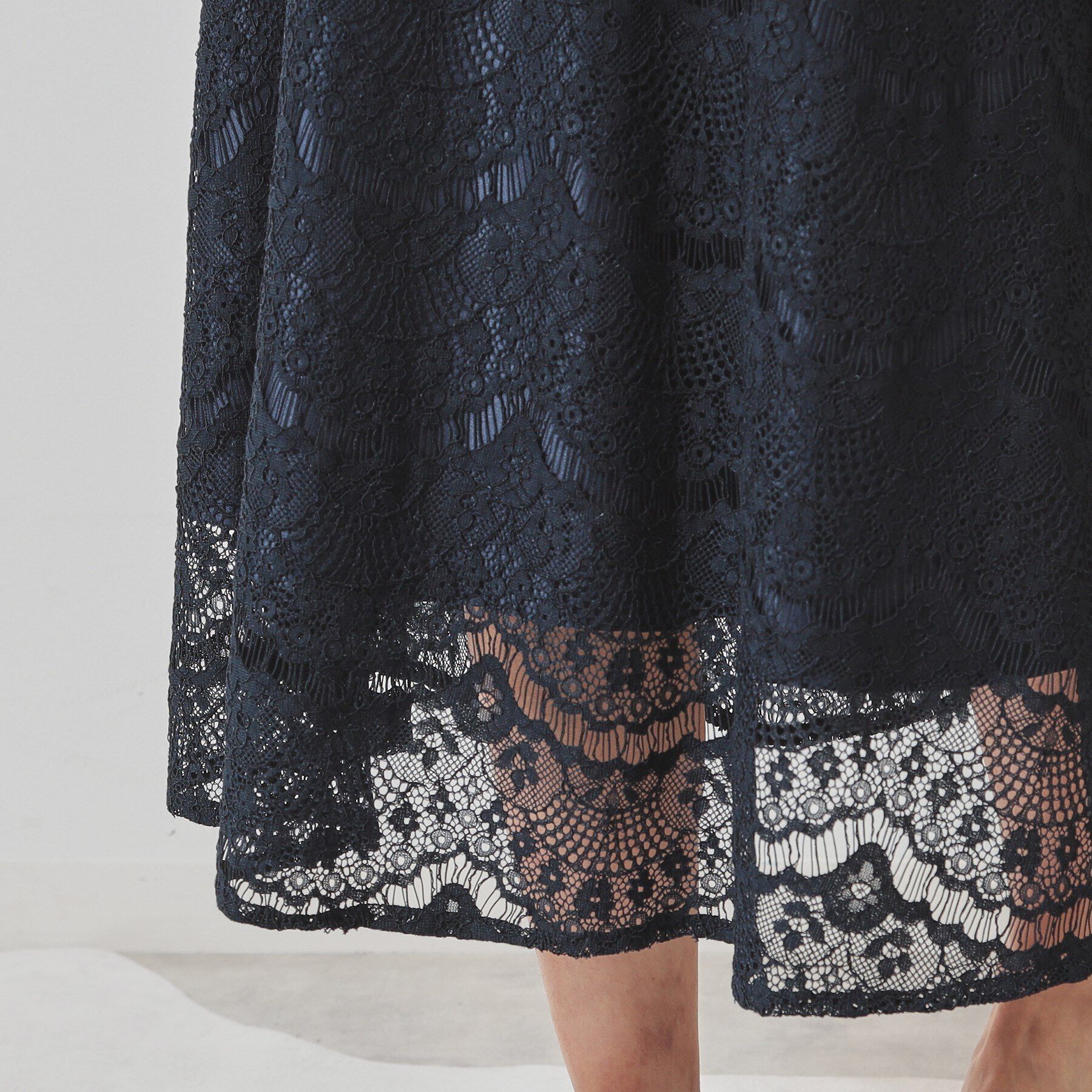SunaUna「【フェミニン】レースフレアスカート」|スカート|