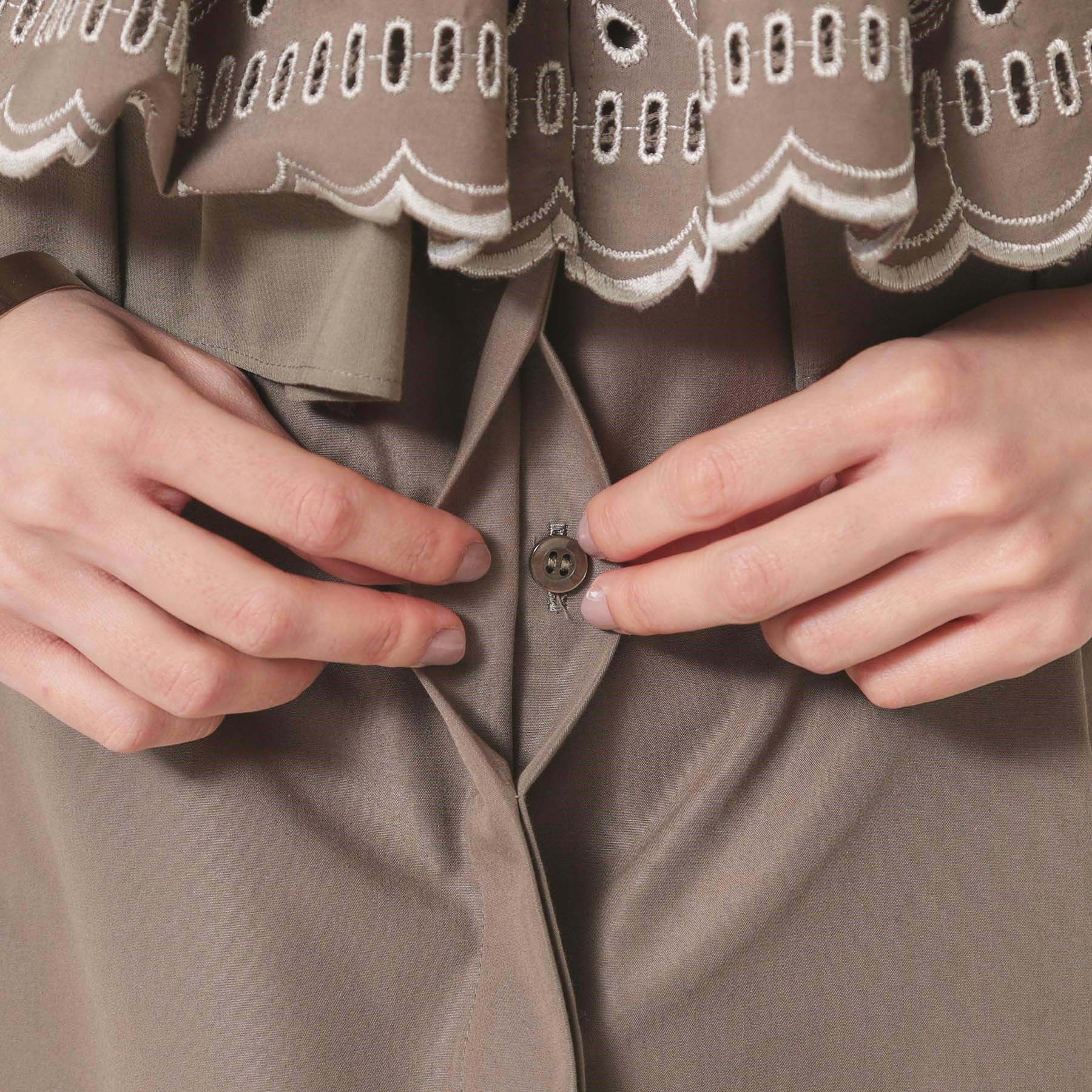 SunaUna「【幾何柄】ケープカラーブラウス」|シャツ・ブラウス|