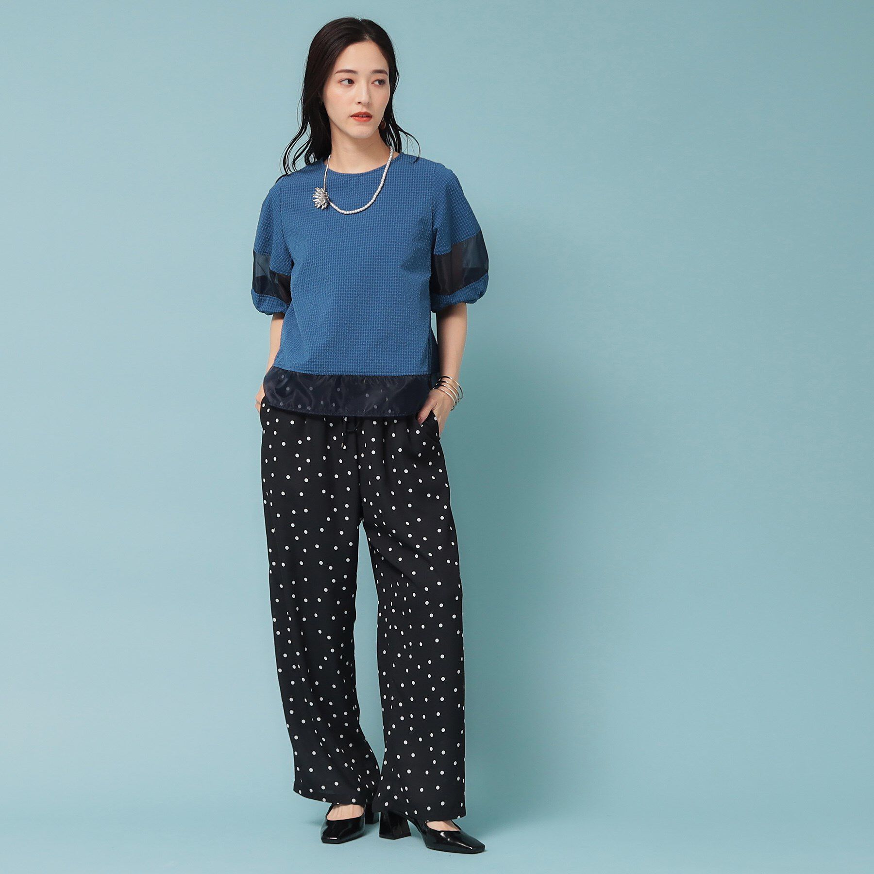 SunaUna「【5分袖】ボリュームパフスリーブトップス」|シャツ・ブラウス|