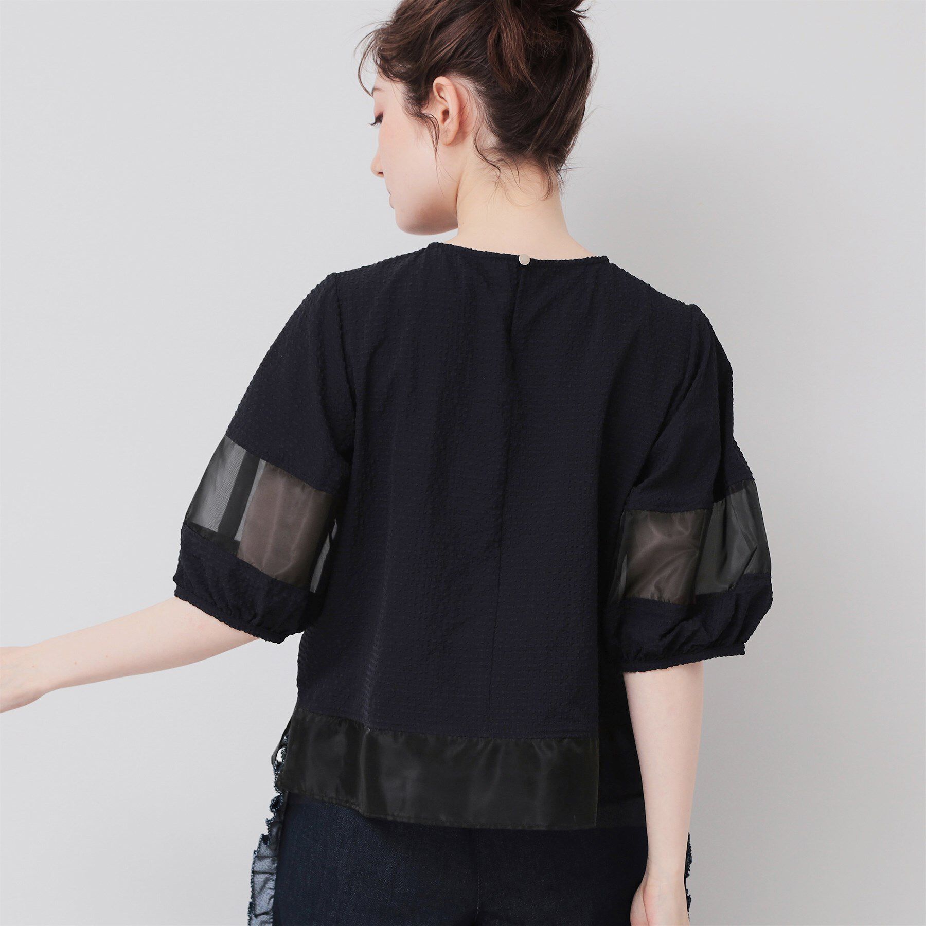 SunaUna「【5分袖】ボリュームパフスリーブトップス」|シャツ・ブラウス|